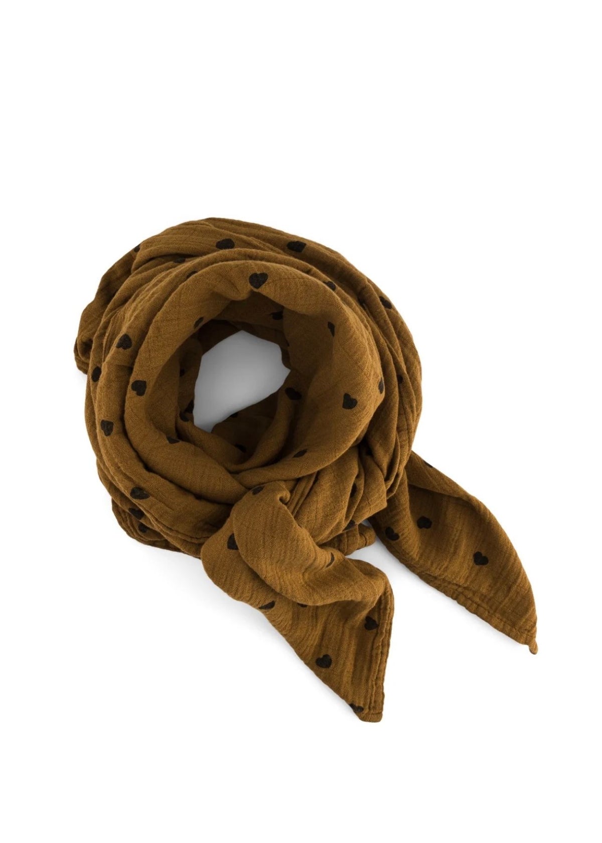 écharpe en mousseline BIANCA coeur cumin