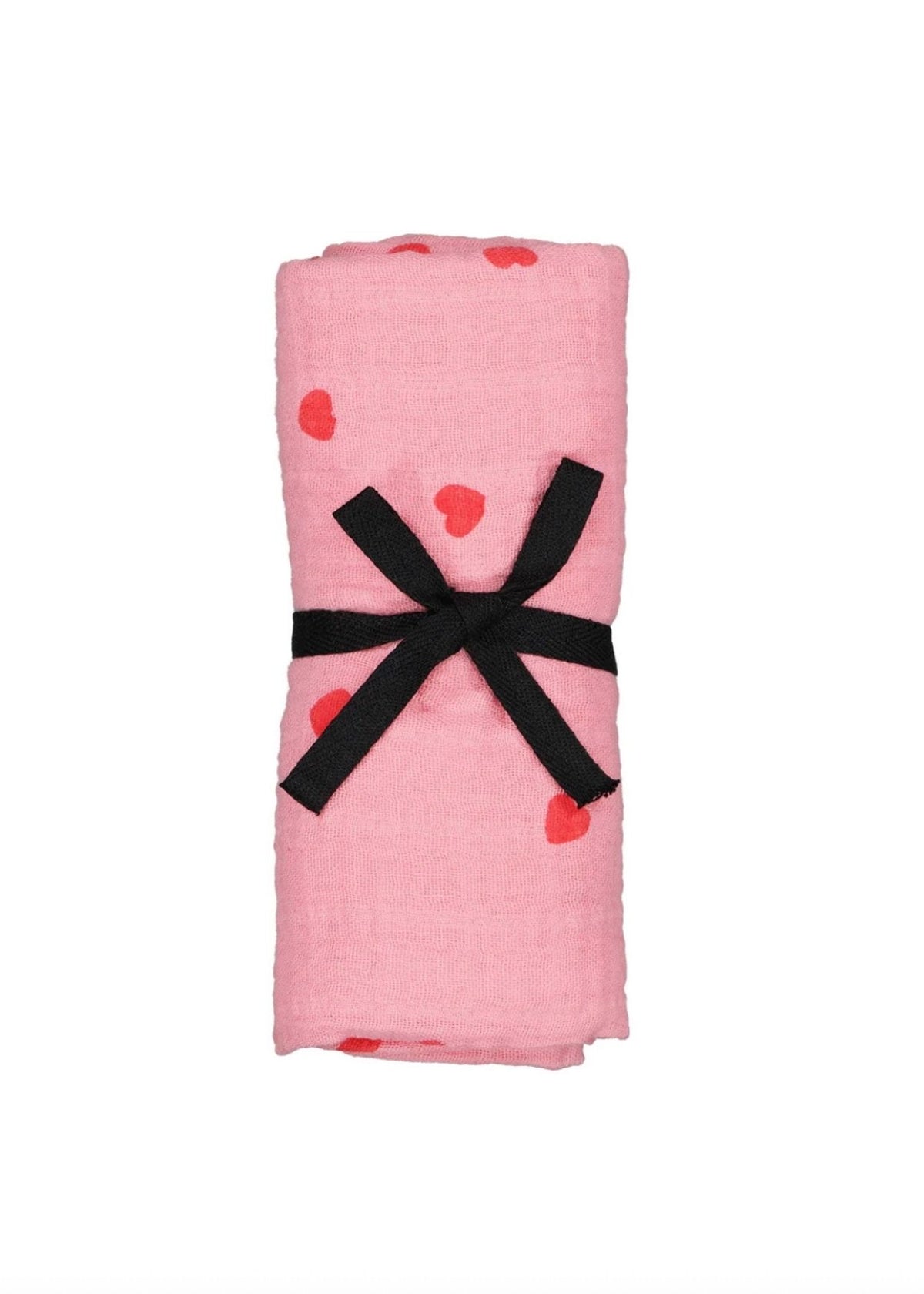 Foulard in mussola BIANCA coeur flamingo