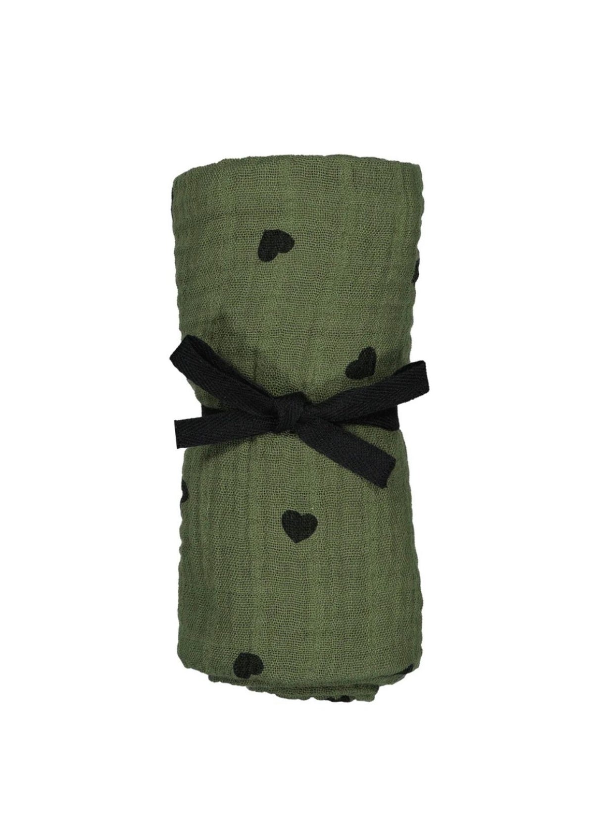 écharpe en mousseline BIANCA coeur kaki