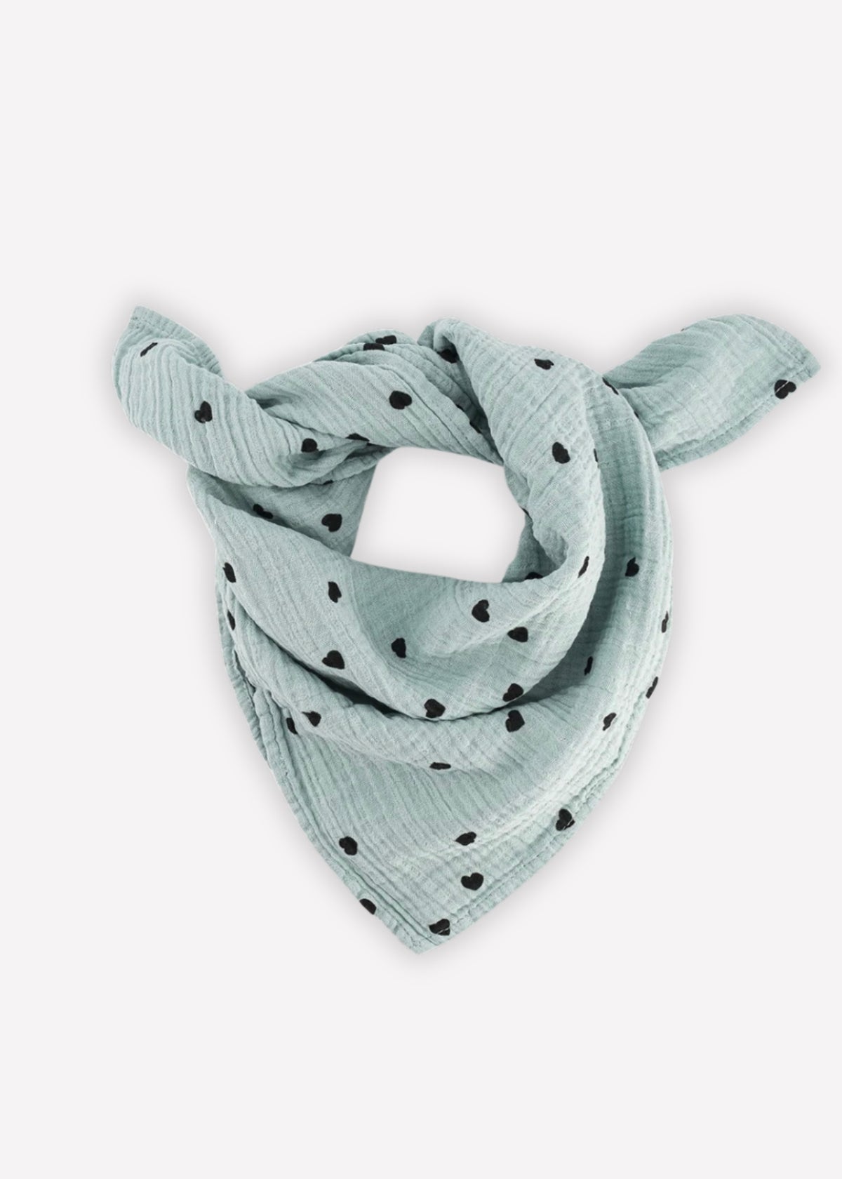 écharpe en mousseline BIANCA coeur blue spray