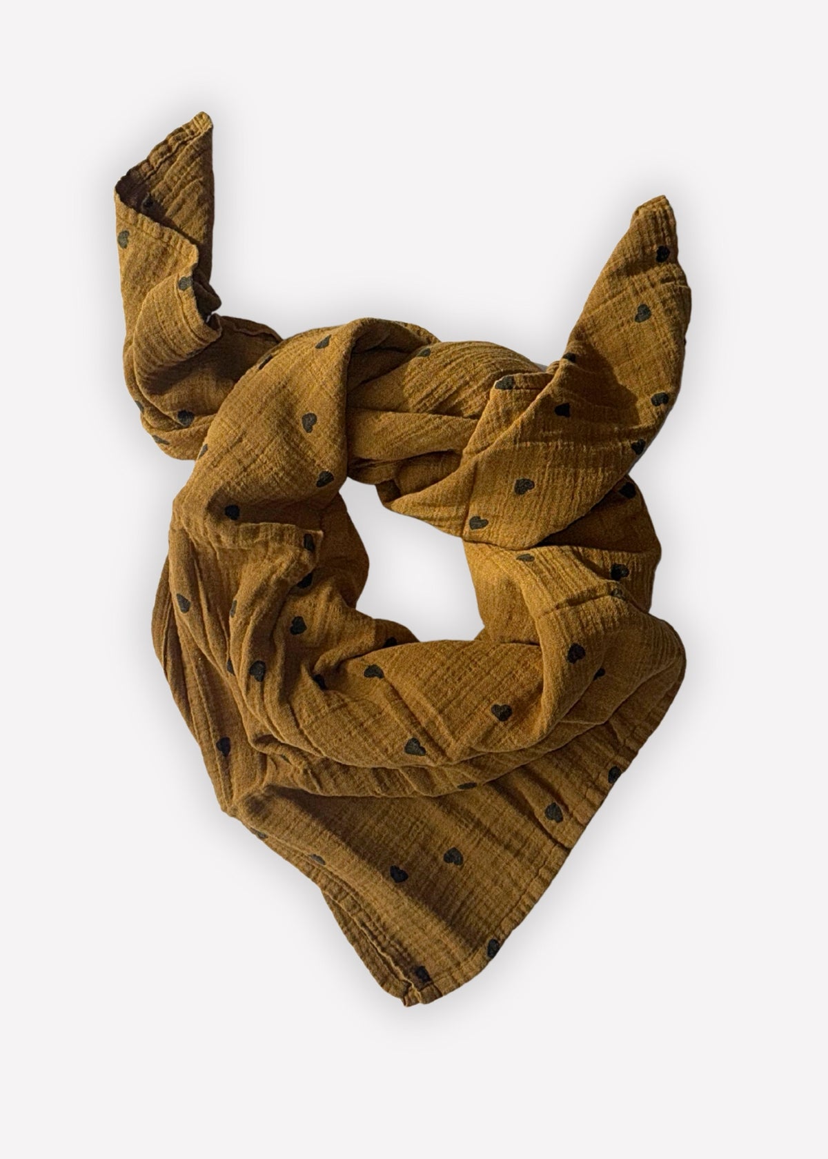 écharpe en mousseline BIANCA coeur cumin