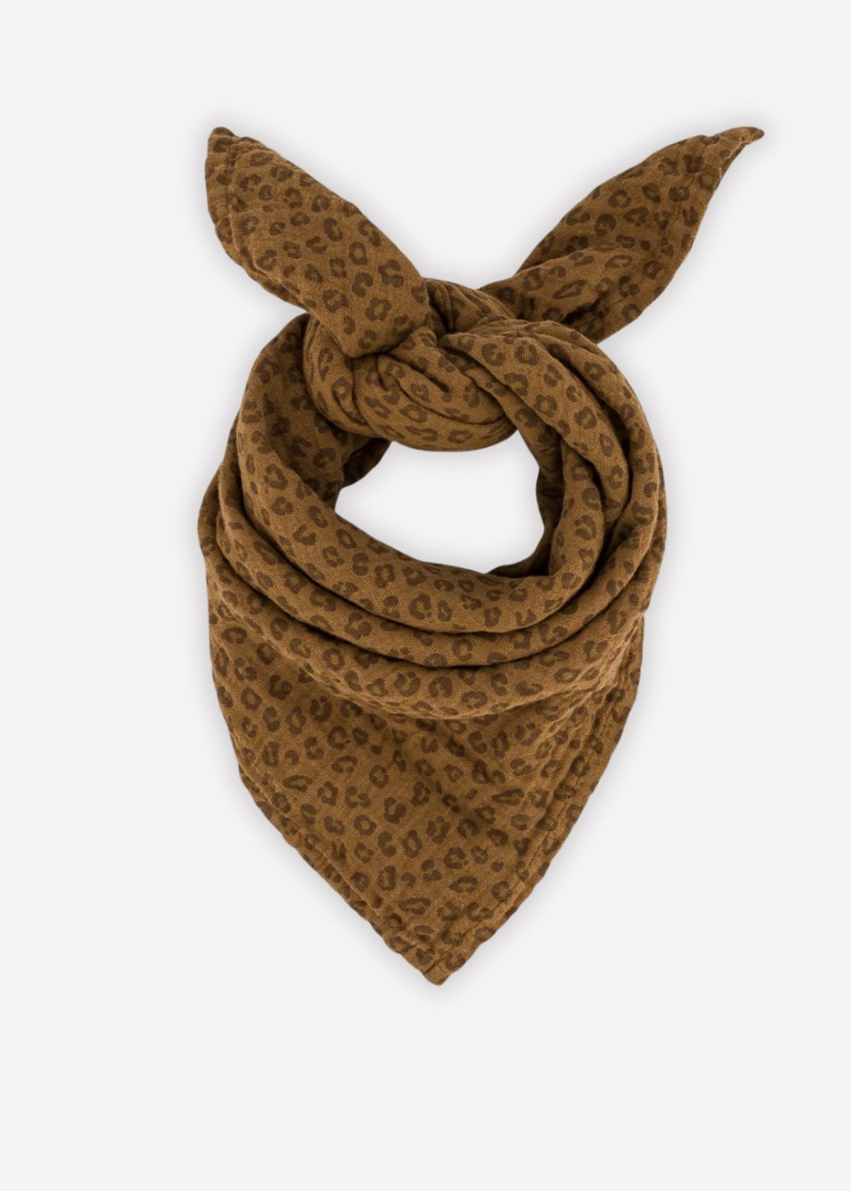 écharpe en mousseline BIANCA mini leopard cumin