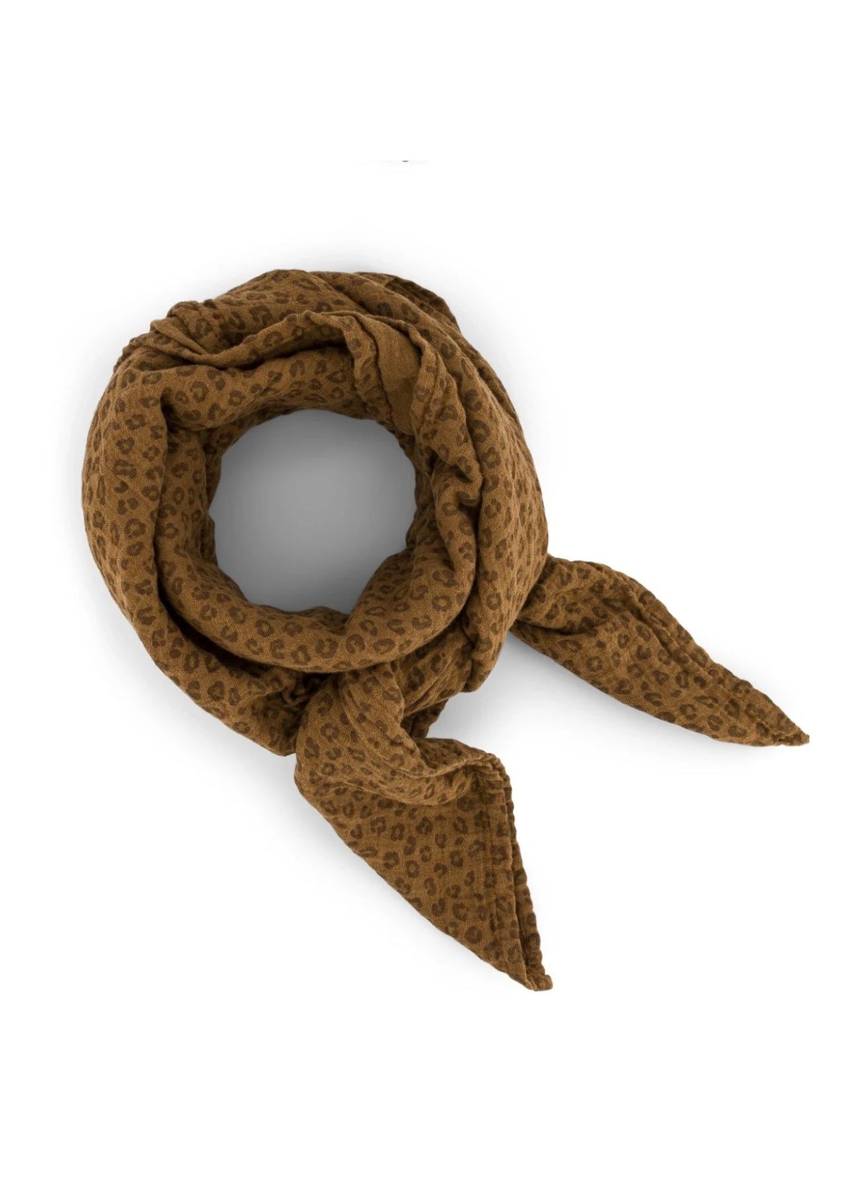 écharpe en mousseline BIANCA mini leopard cumin