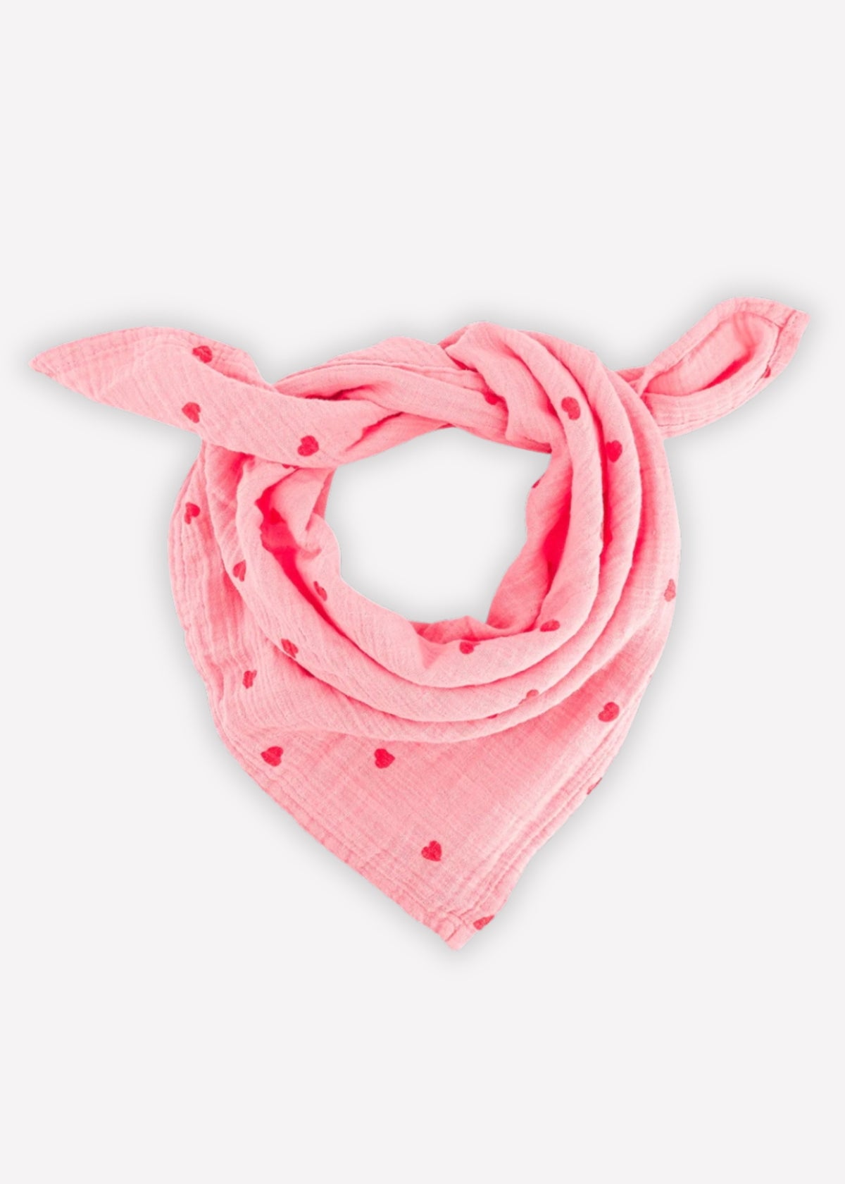 Foulard in mussola BIANCA coeur flamingo
