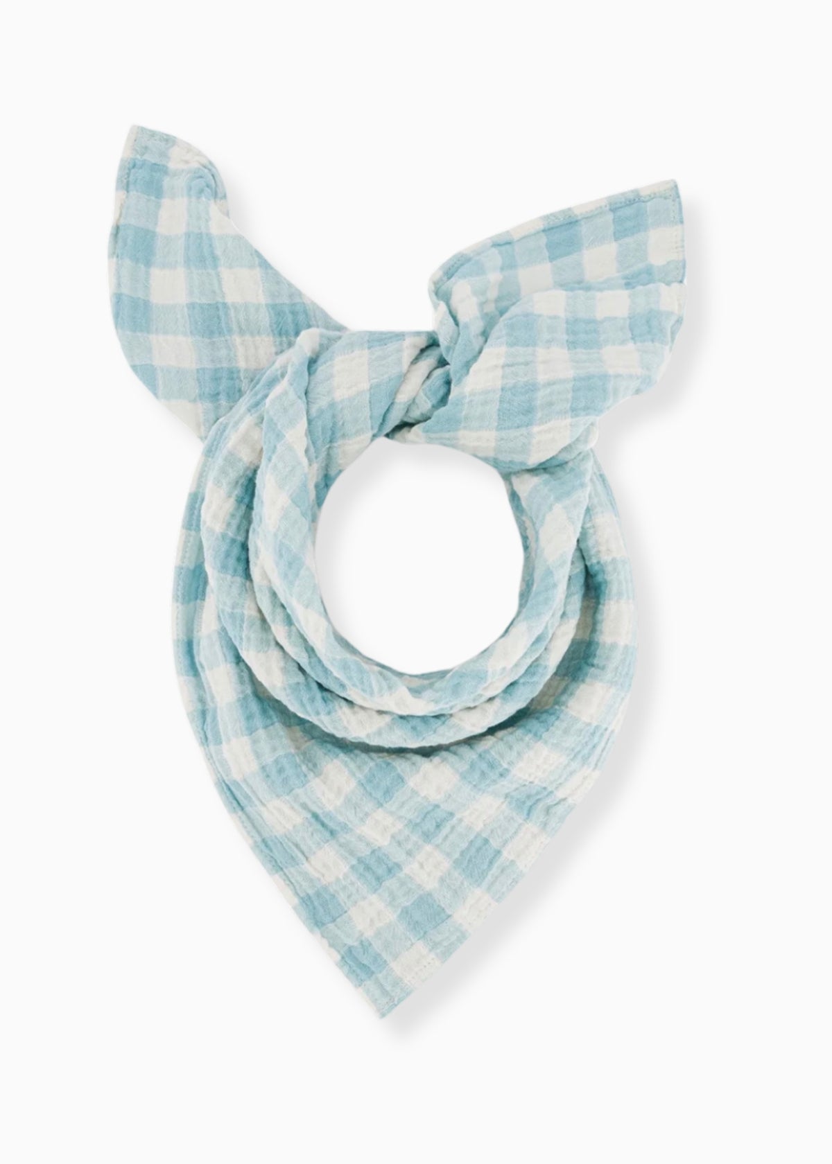 Sciarpa di mussola BIANCA vichy bleu