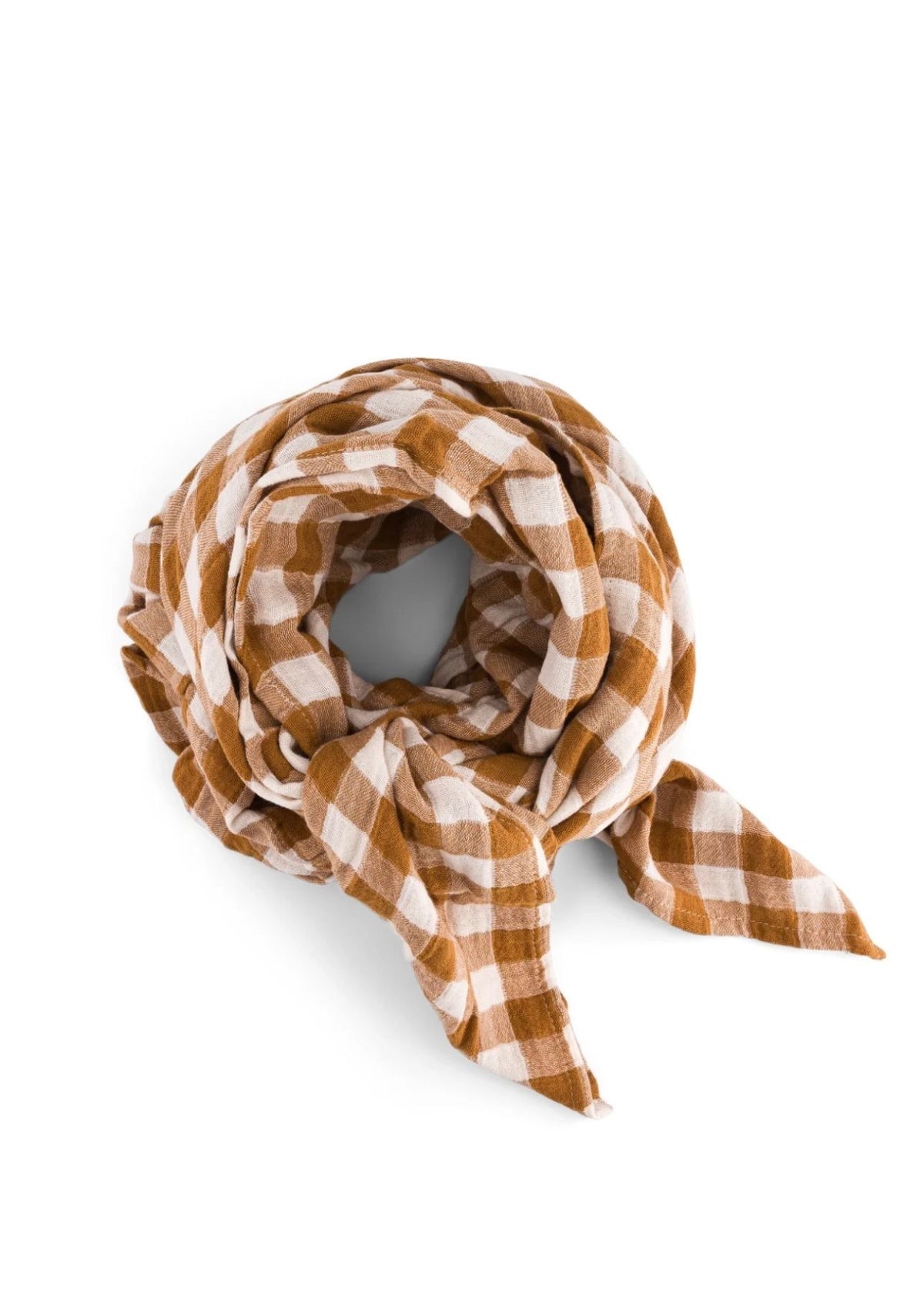 écharpe en mousseline BIANCA vichy caramel