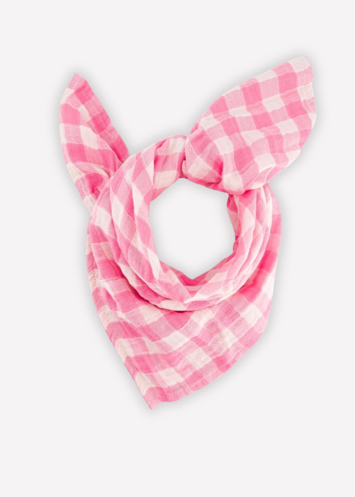 Sciarpa in mussola BIANCA vichy rose fluo