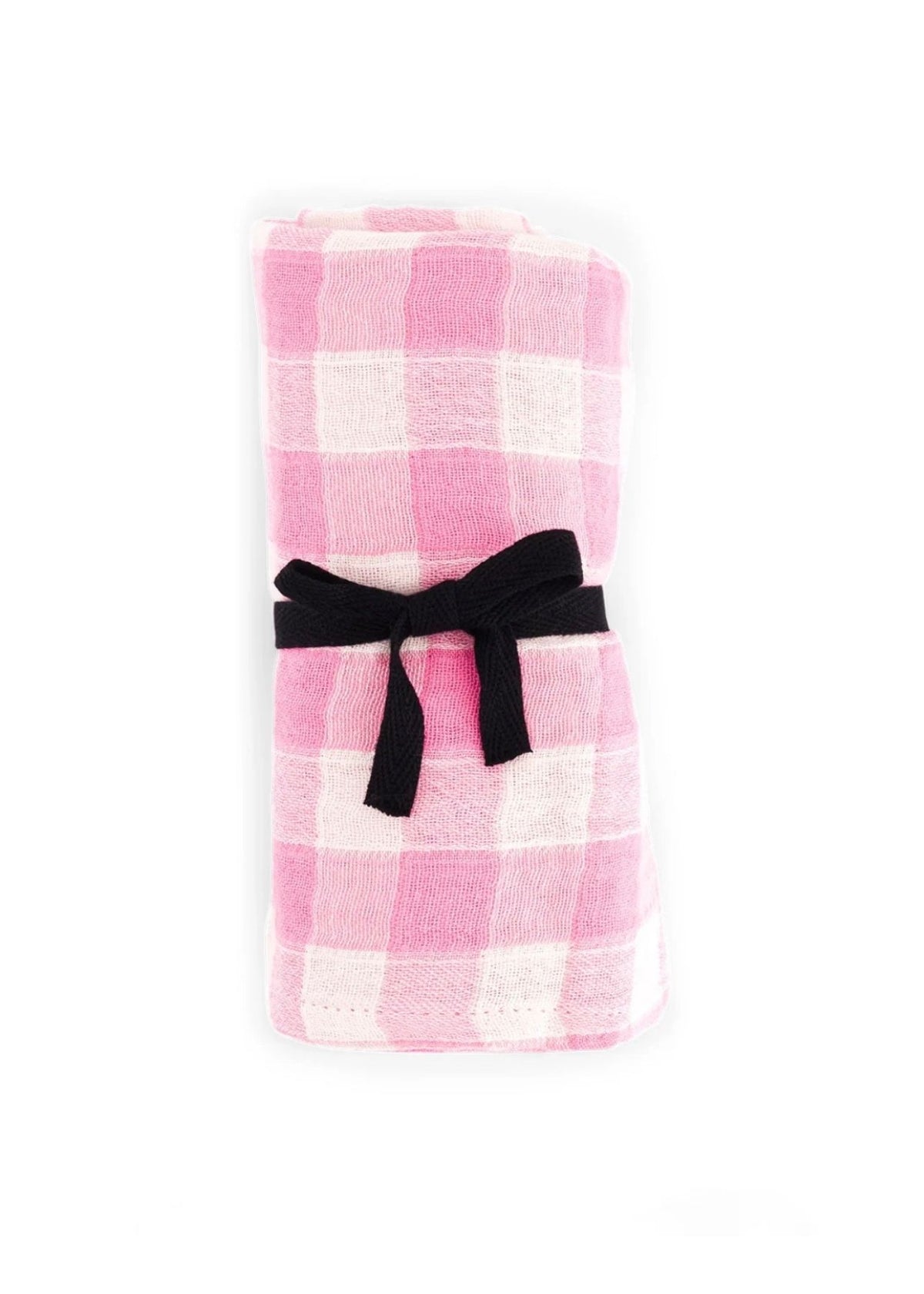 Sciarpa in mussola BIANCA vichy rose fluo