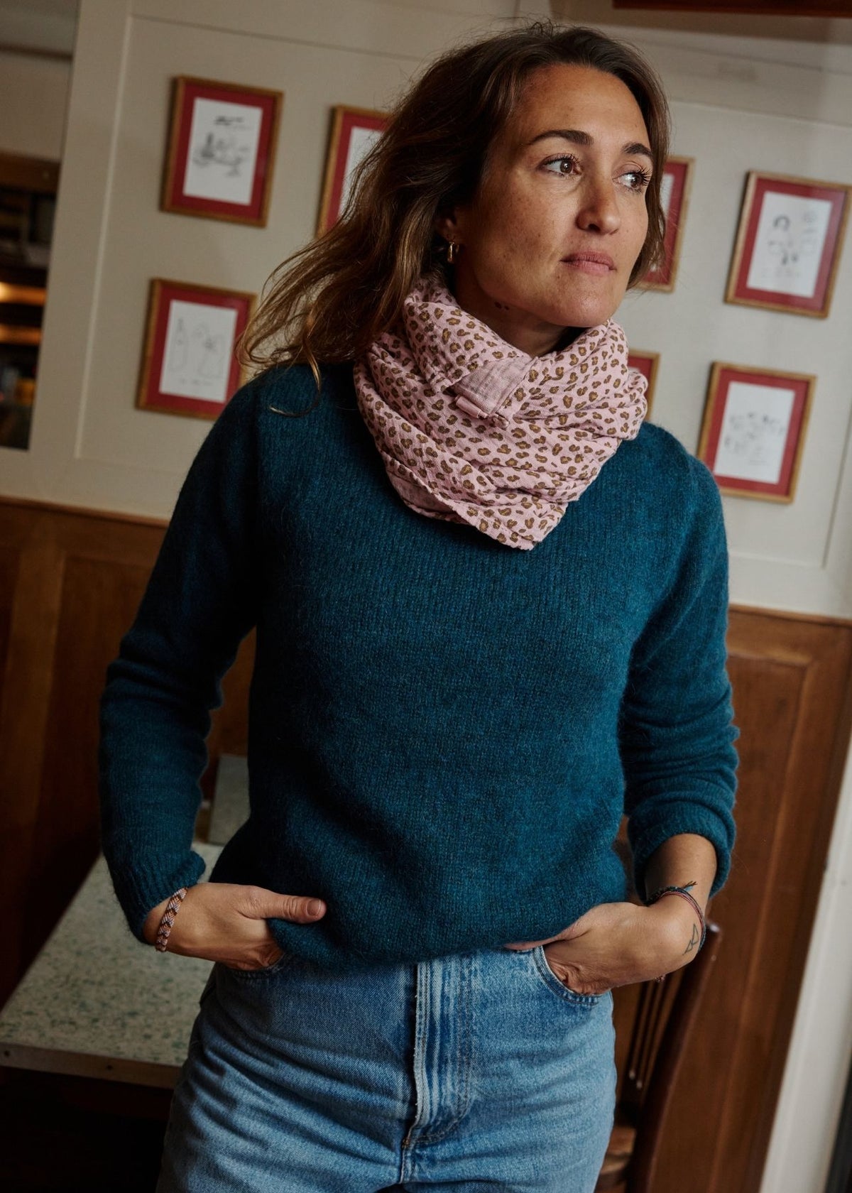 BIANCA mini fazzoletto di mussola leopardato rosa confetto