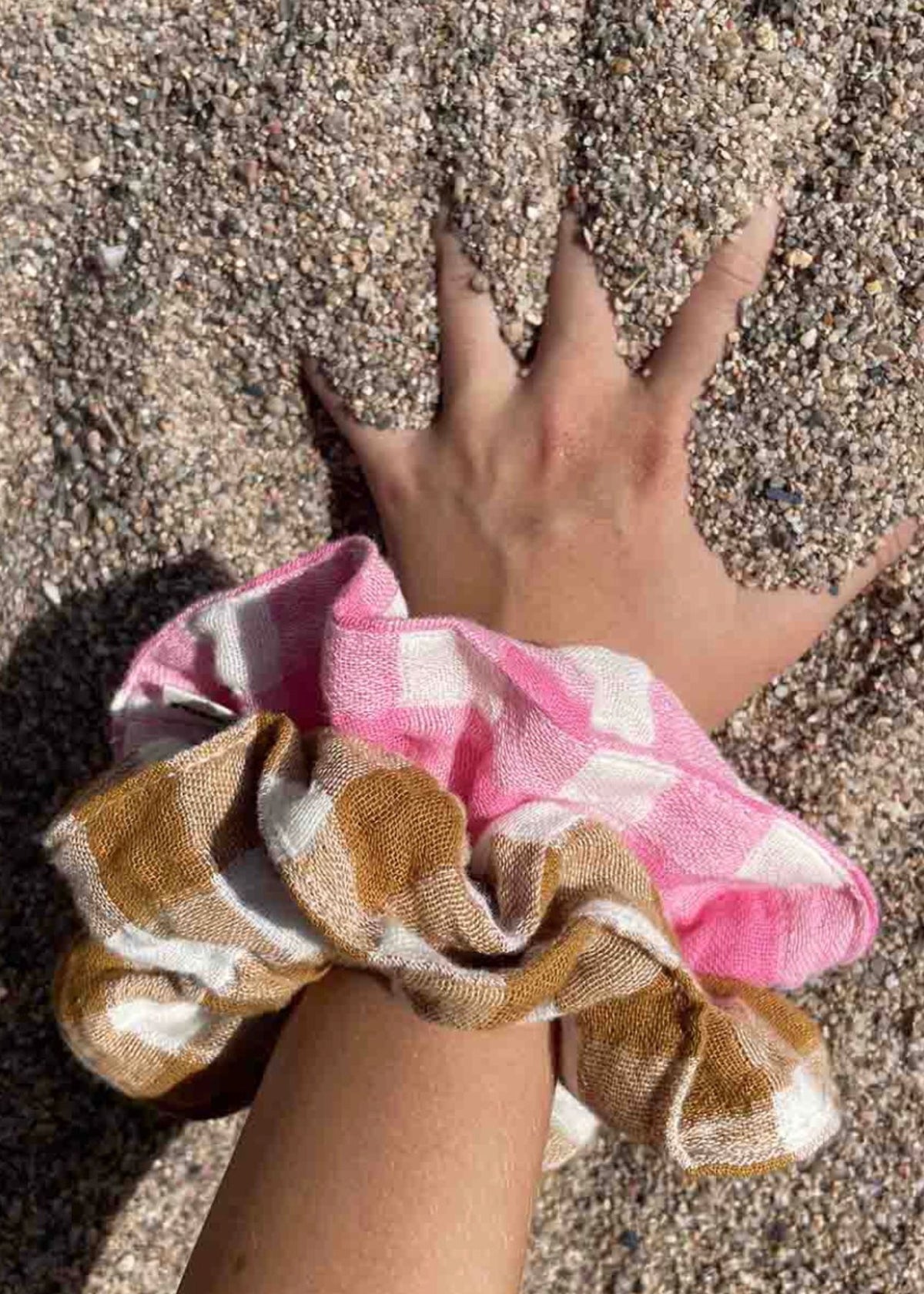 Mousseline-Scrunchie CHOUCHOU vichy rose fluo