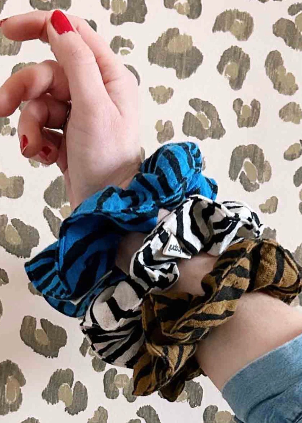 Mousseline-Scrunchie CHOUCHOU zebrou greek blue