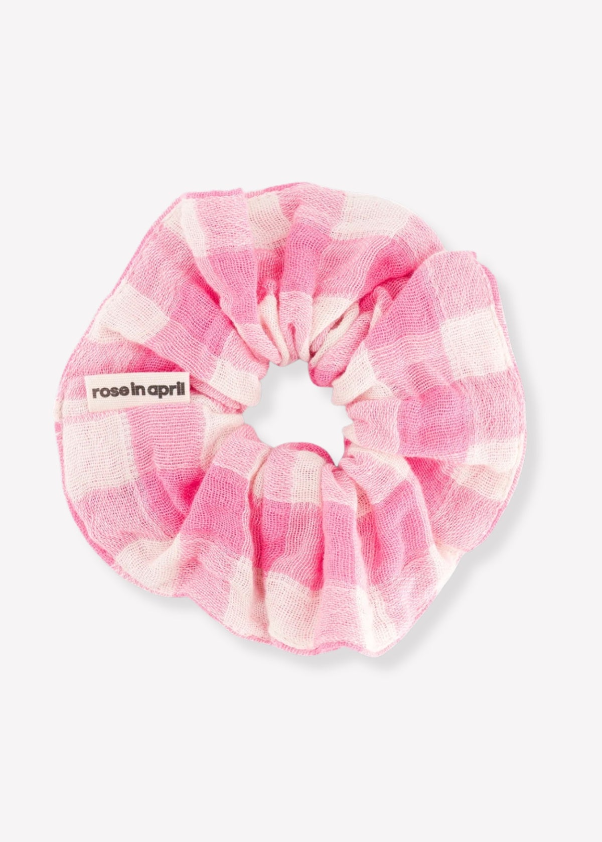 Mousseline-Scrunchie CHOUCHOU vichy rose fluo