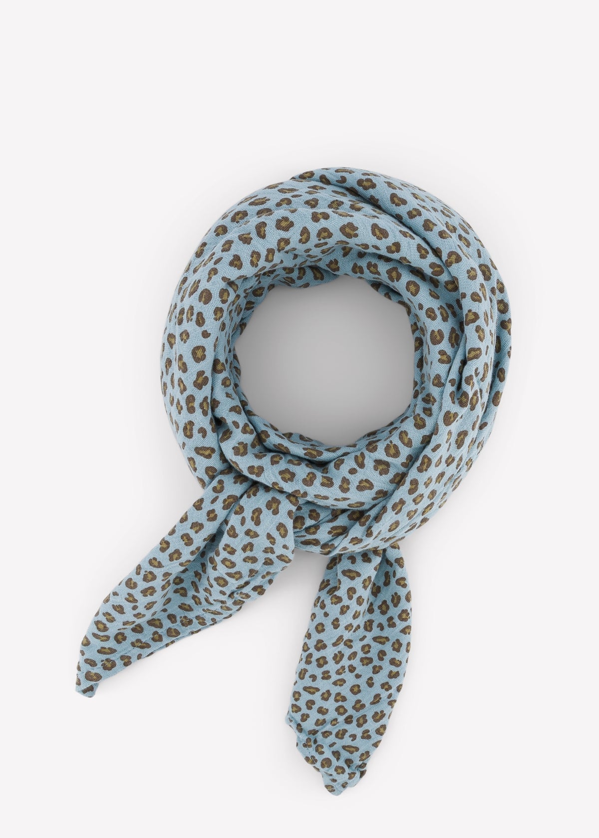 Sciarpa in mussola BIANCA mini leopardo malva