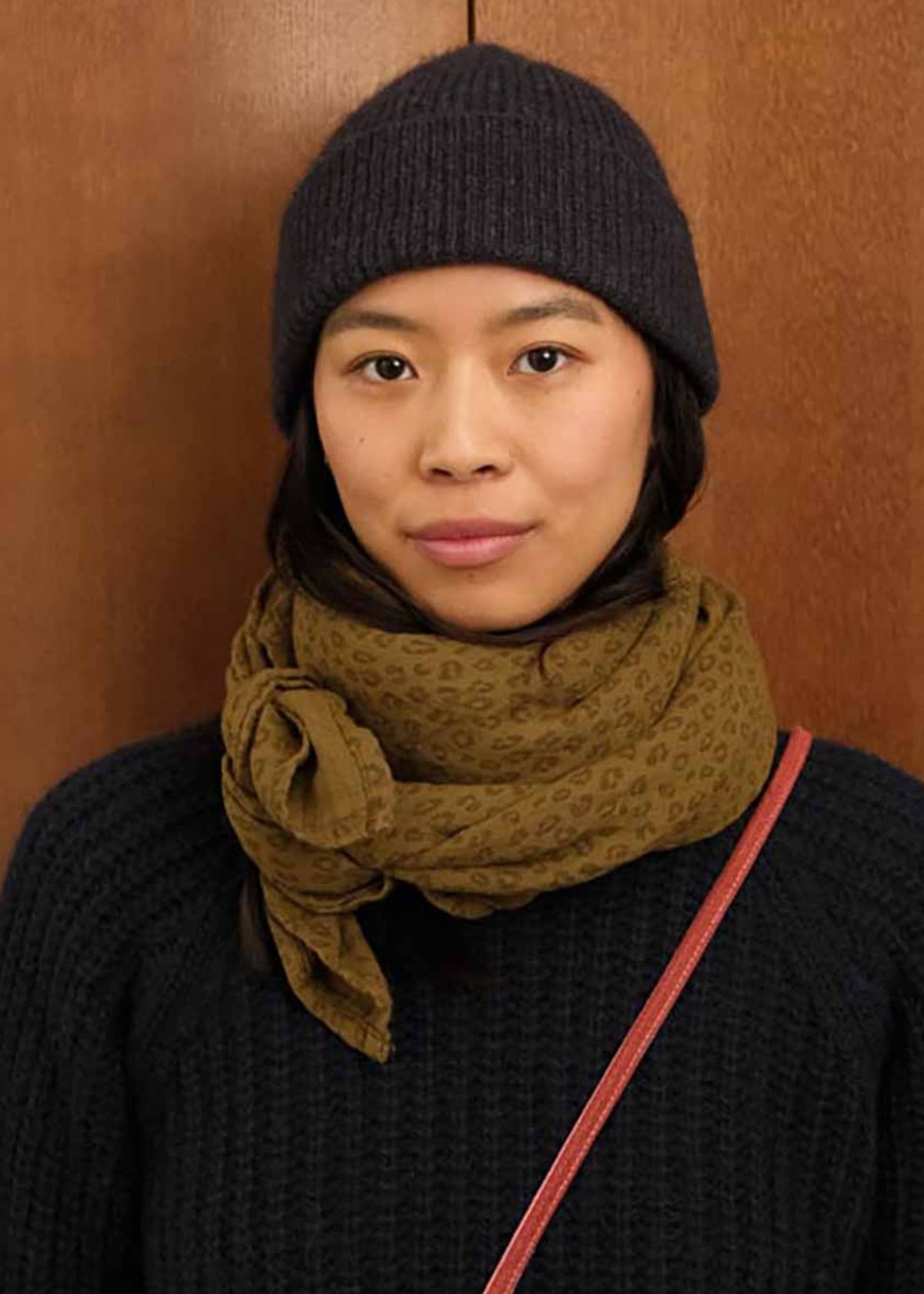 écharpe en mousseline BIANCA mini leopard mauve