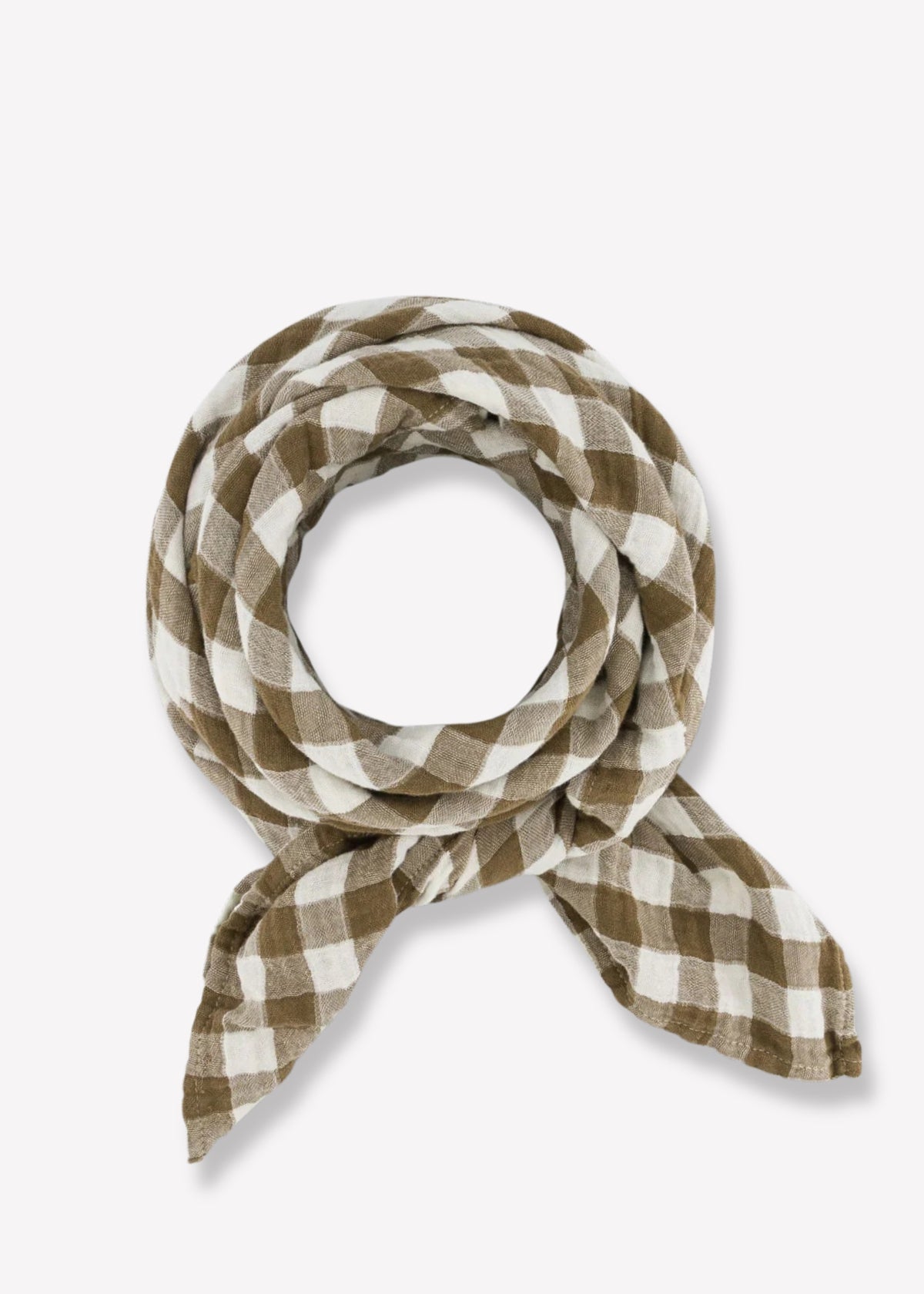 écharpe en mousseline BIANCA vichy caramel