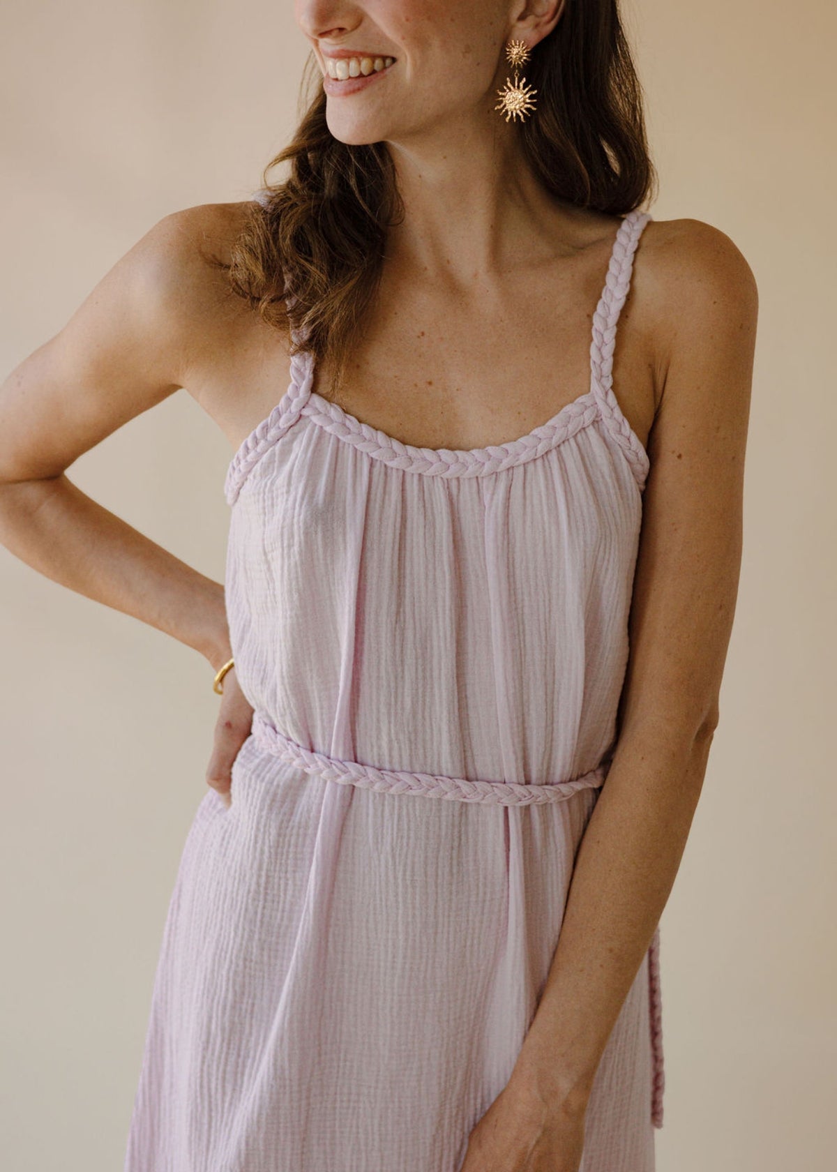 Robe en mousseline NOHEA marshmellow