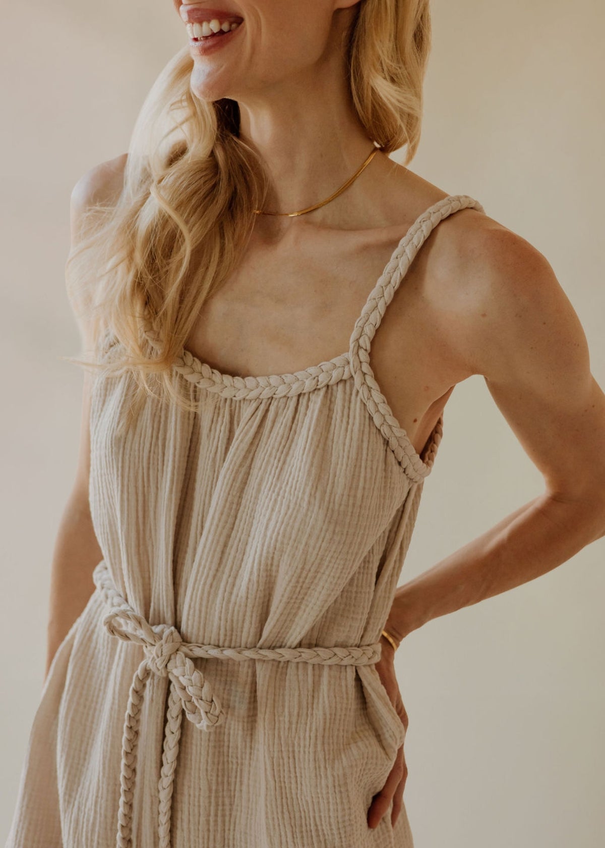 Musselin-Kleid NOHEA sand