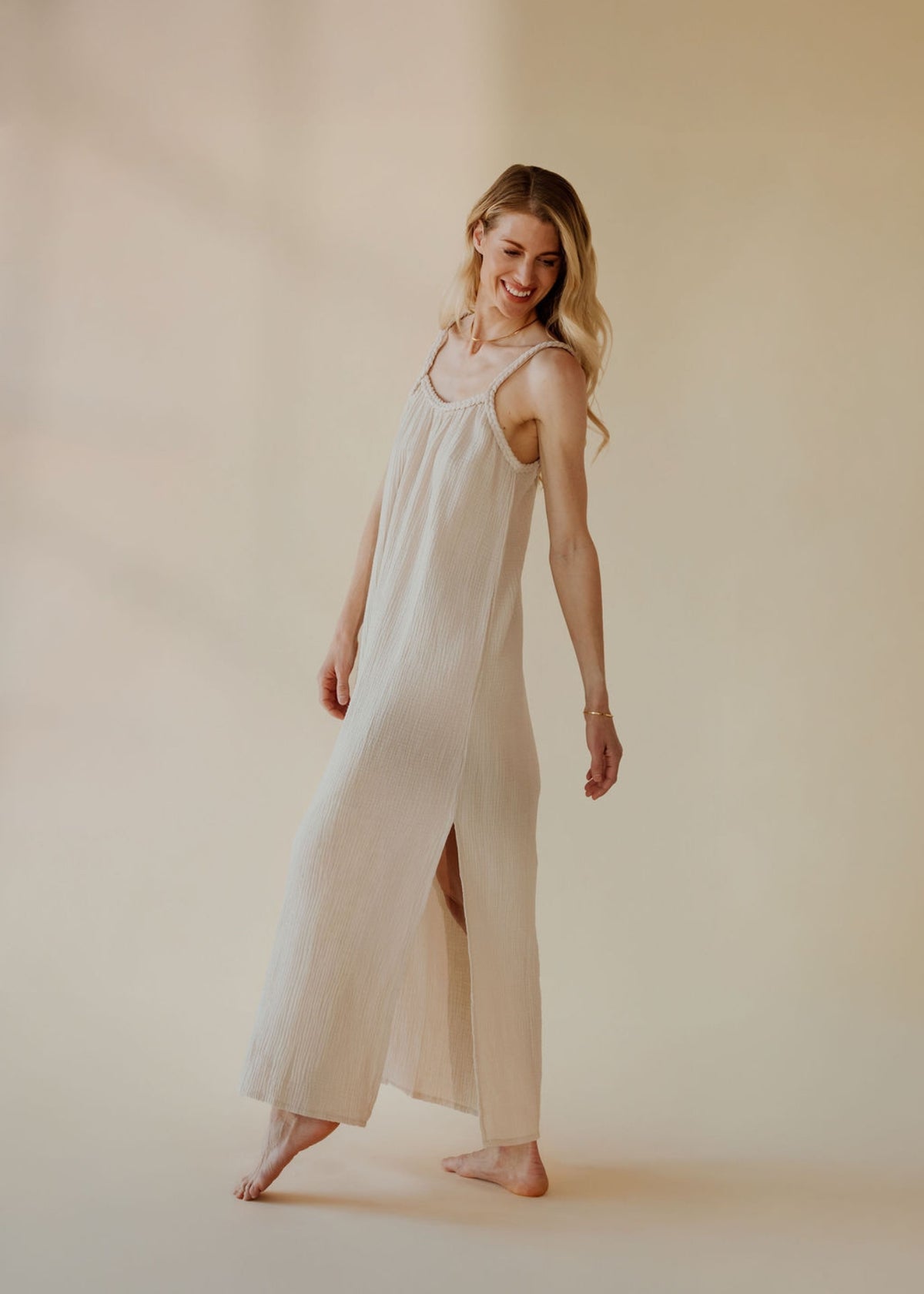 Musselin-Kleid NOHEA sand