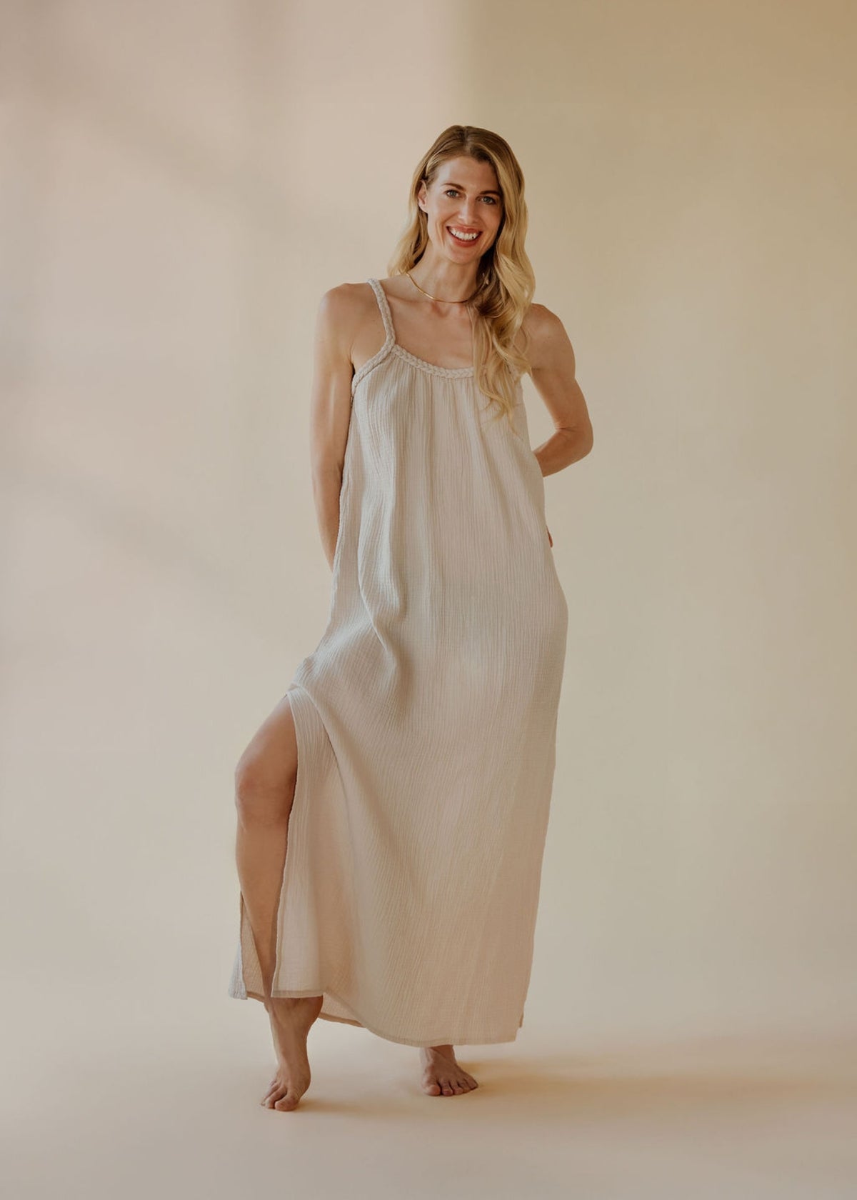 Musselin-Kleid NOHEA sand