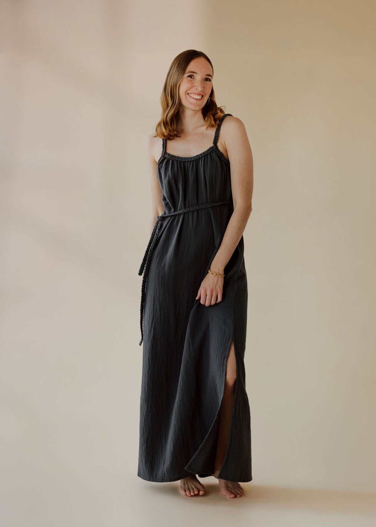 NOHEA muslin dress graphite