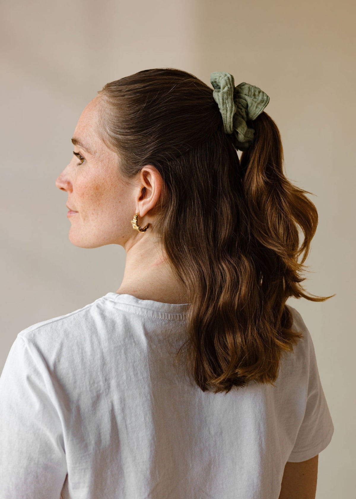 Mousseline-Scrunchie RIVA sage melange