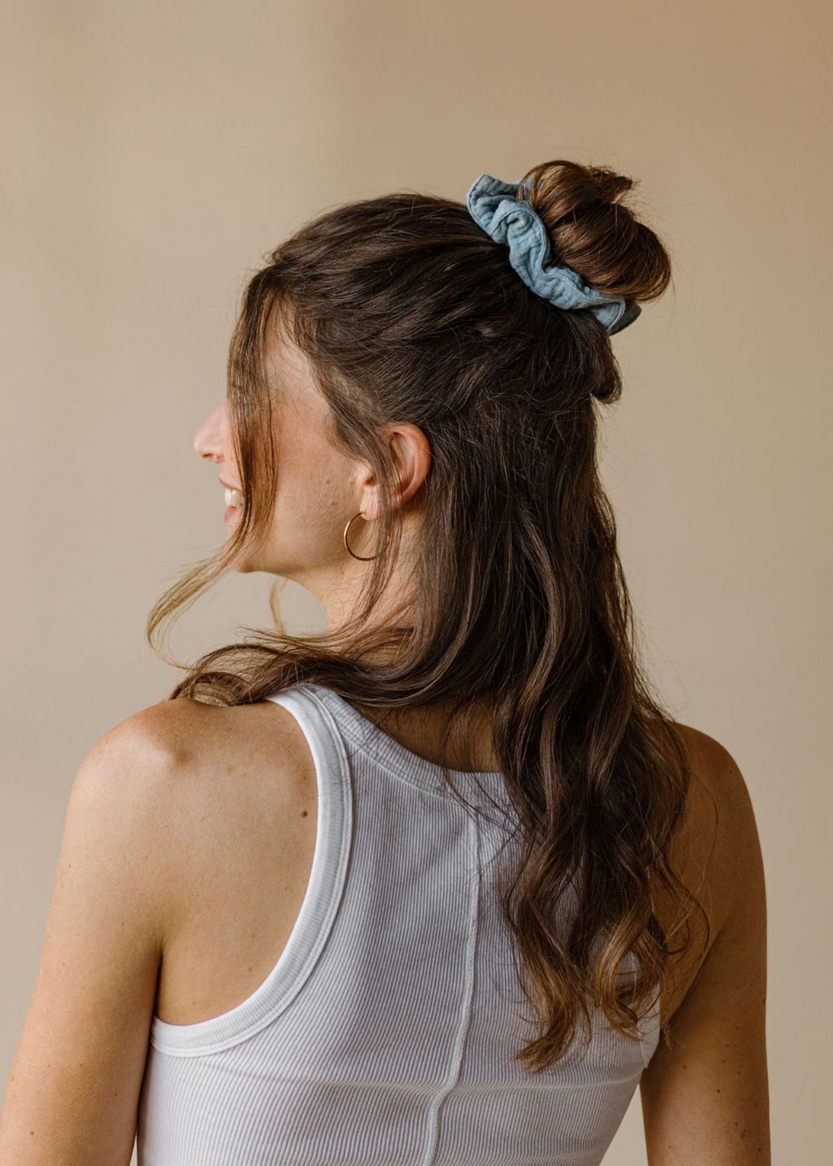 Mousseline-Scrunchie RIVA sky melange