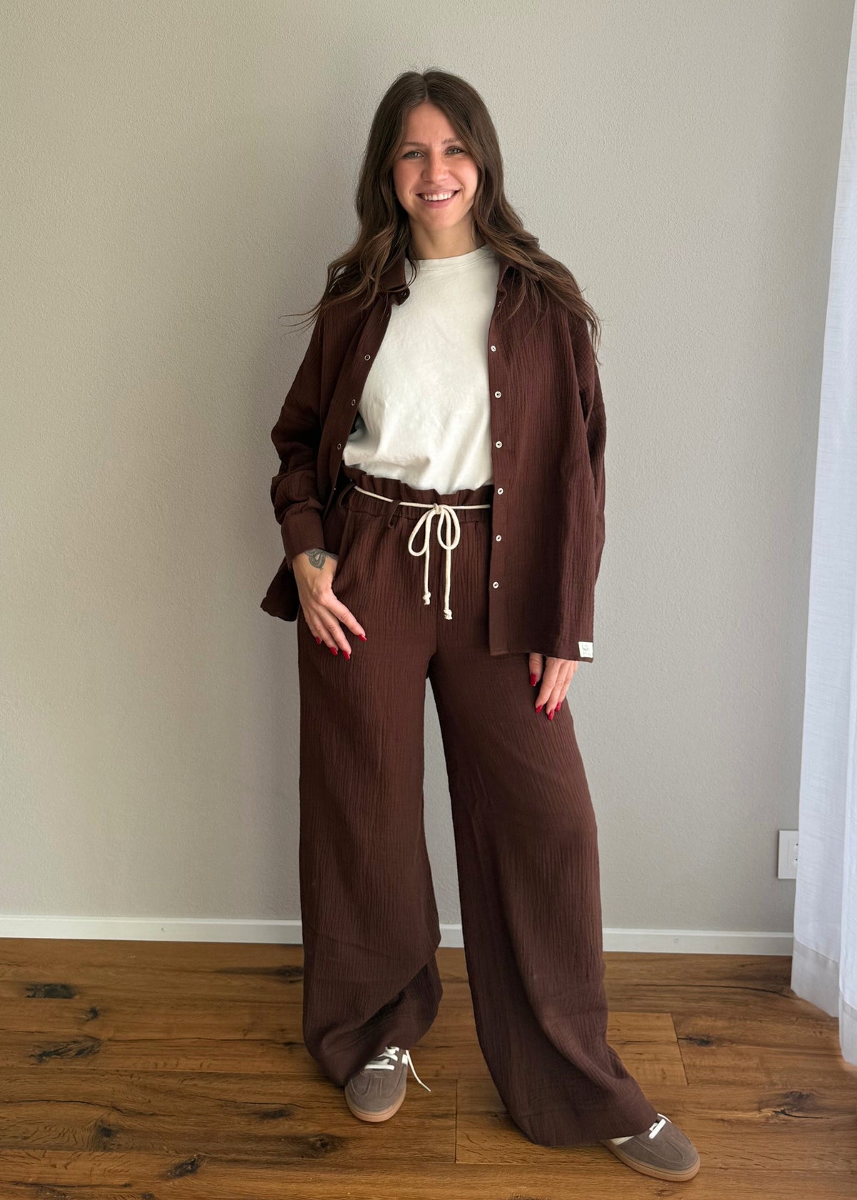 Musselin-Hose LEA dunkelbraun