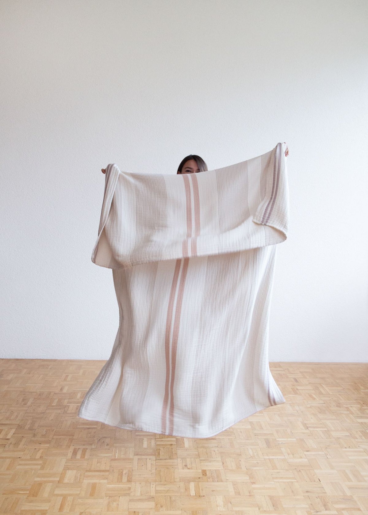 Couverture en mousseline NILS rose