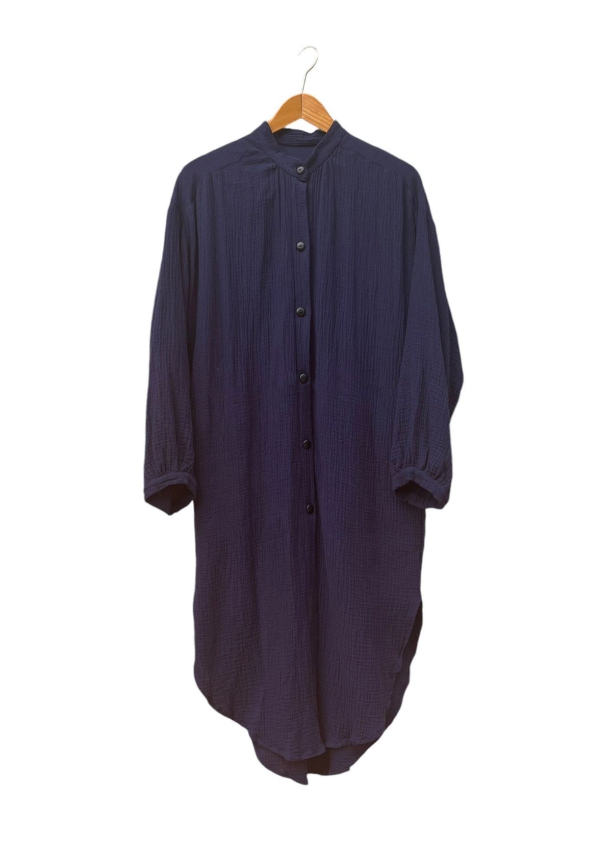 Robe-blouse en mousseline COTONER bleu marine