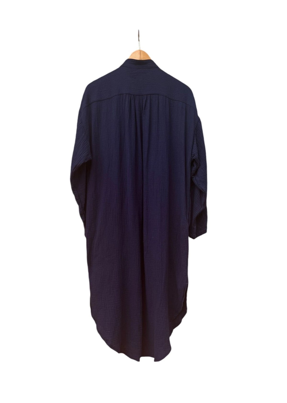 Robe-blouse en mousseline COTONER bleu marine