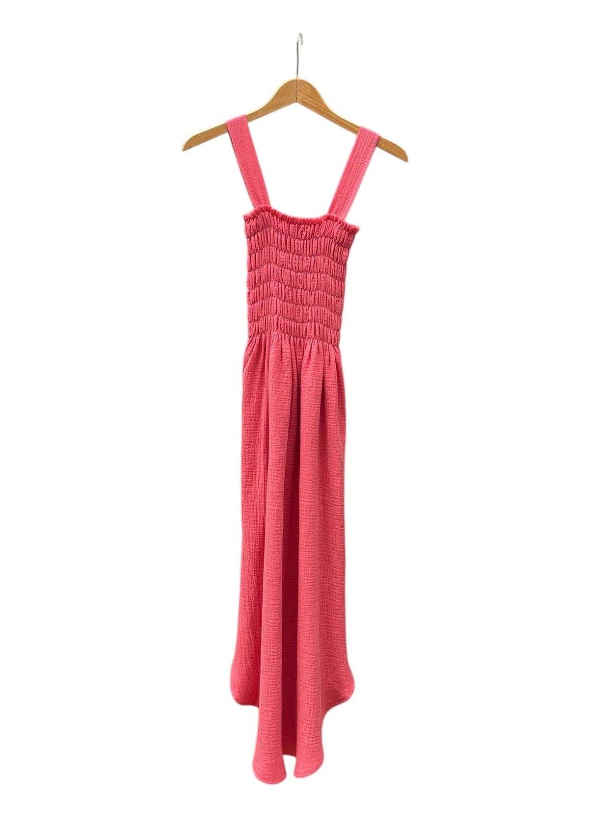 Robe à bretelles en mousseline ALENC coral