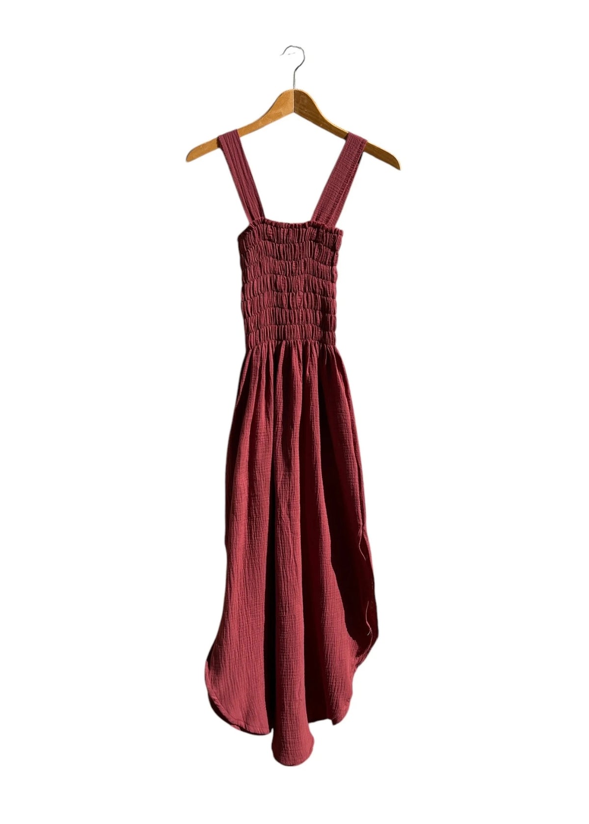 Robe à bretelles en mousseline ALENC henné