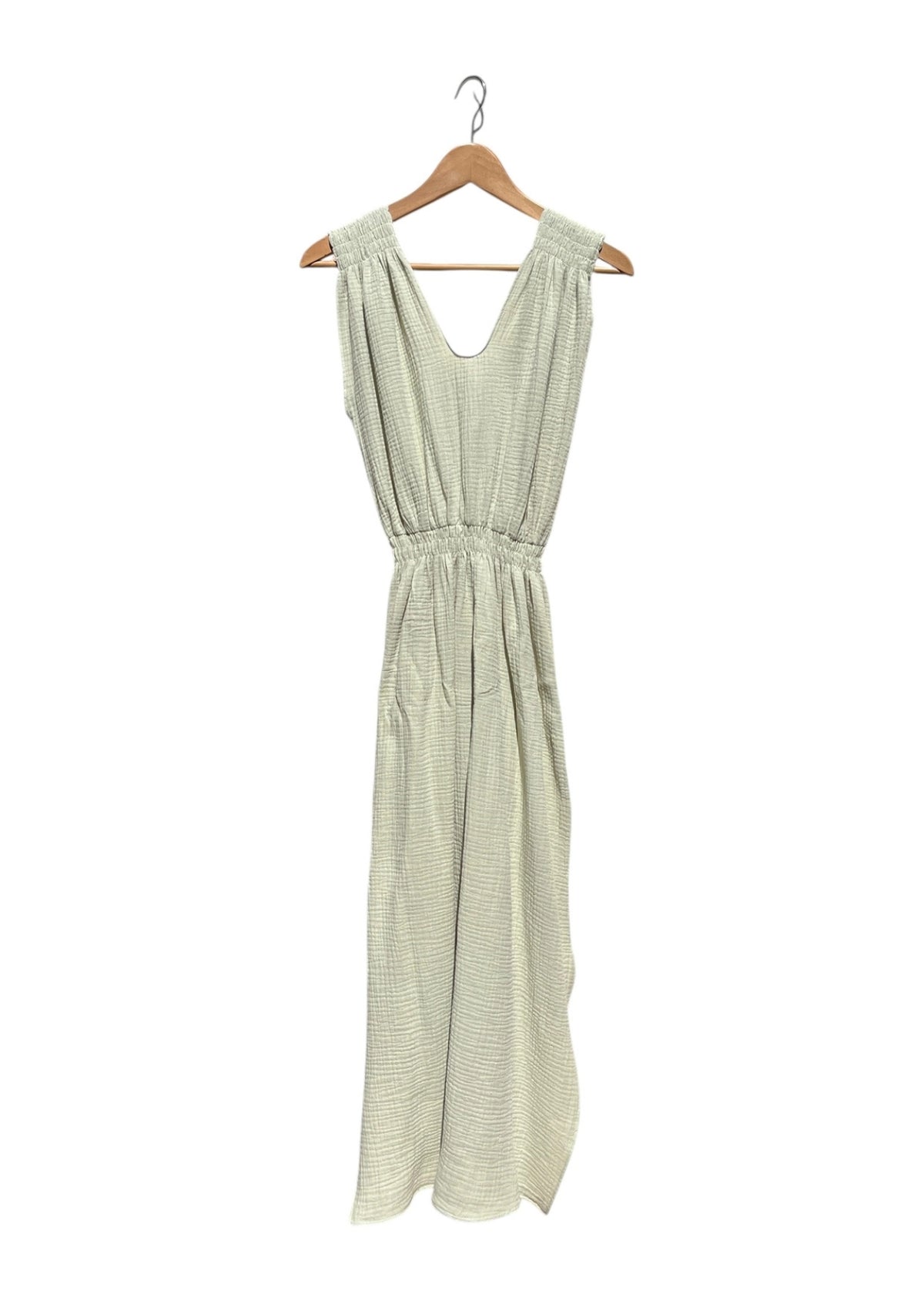 Musselin-Kleid V lime cream