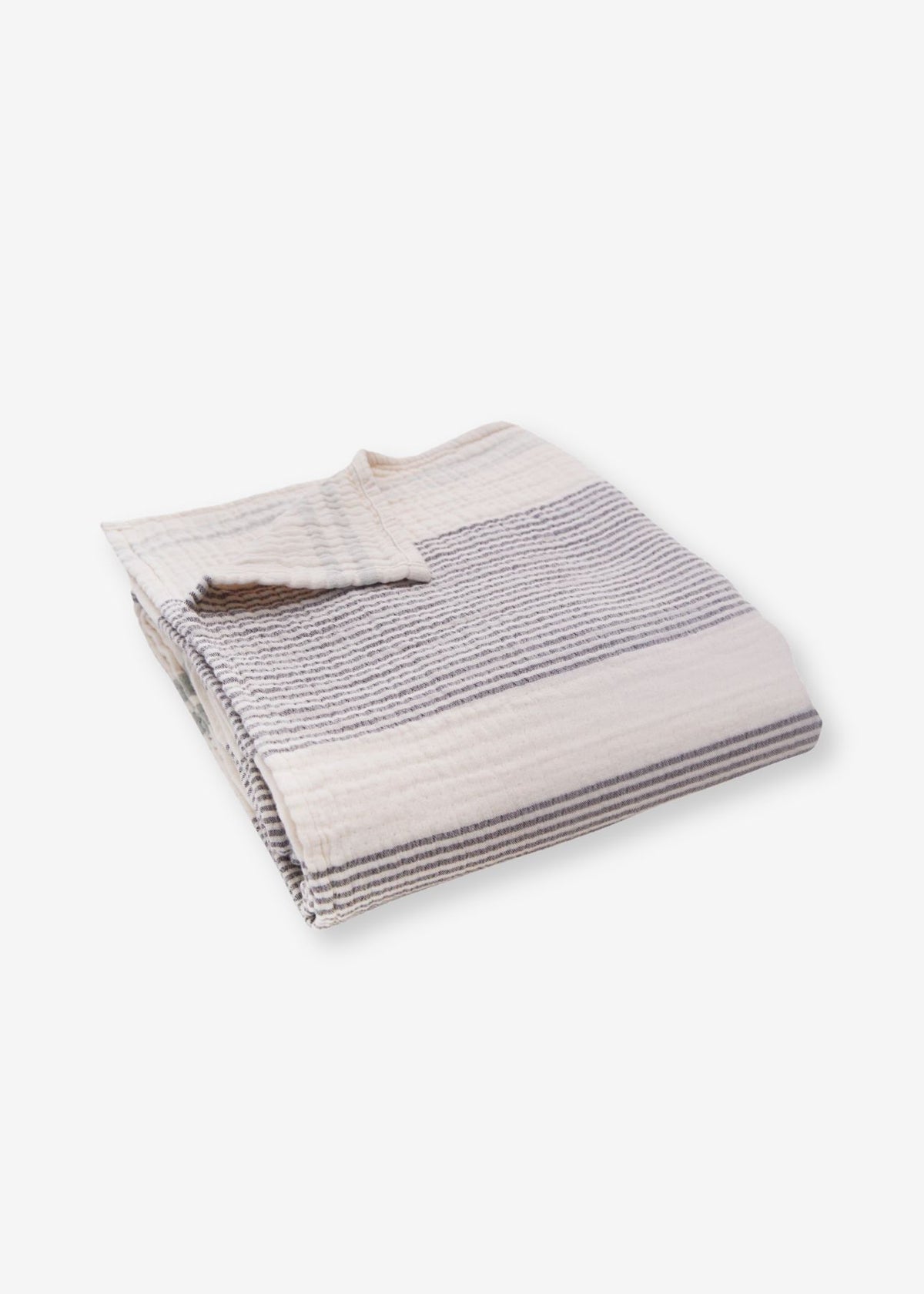 Couverture en mousseline NILS bleu/beige