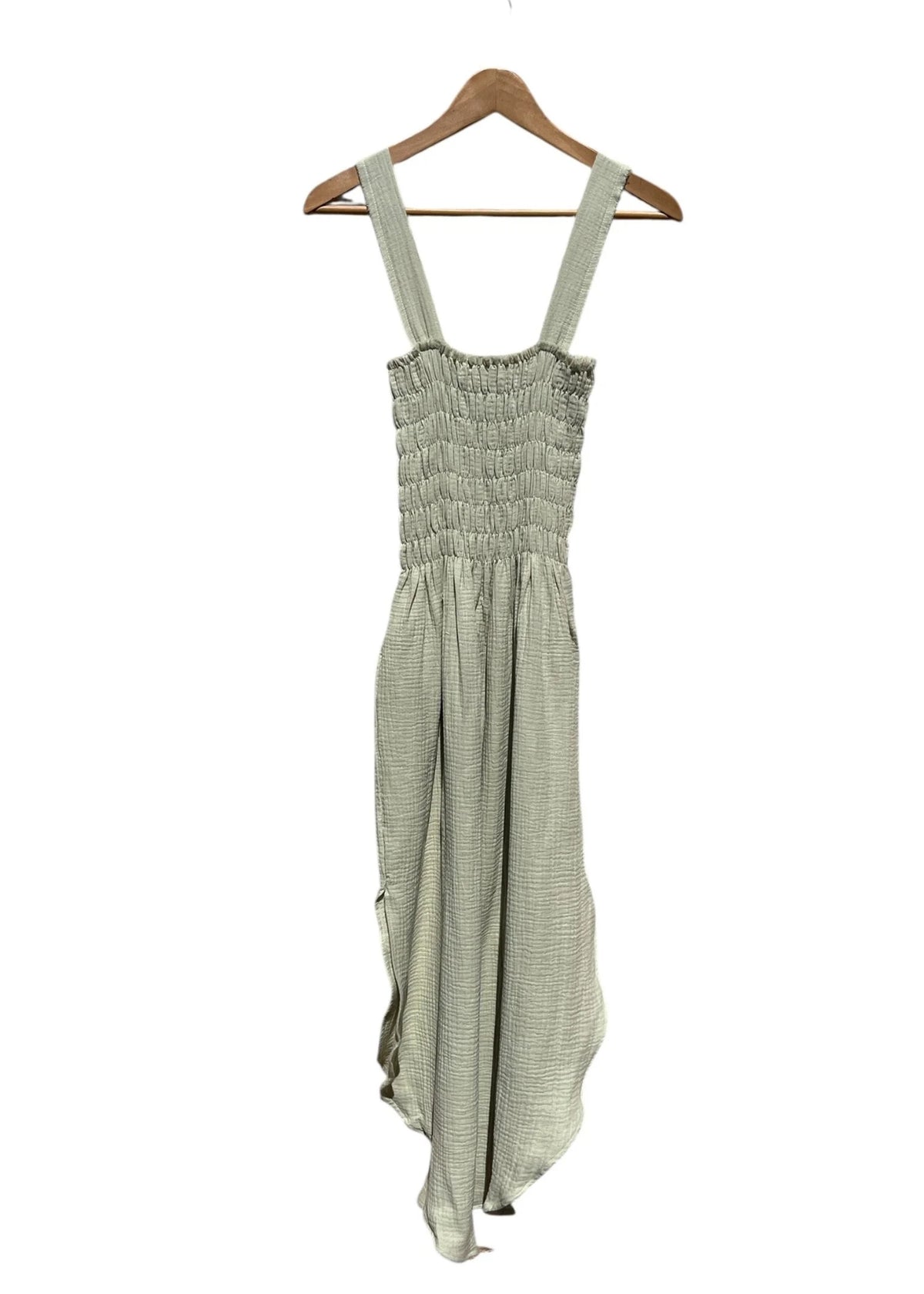 Musselin-Riemenkleid ALENC lime cream