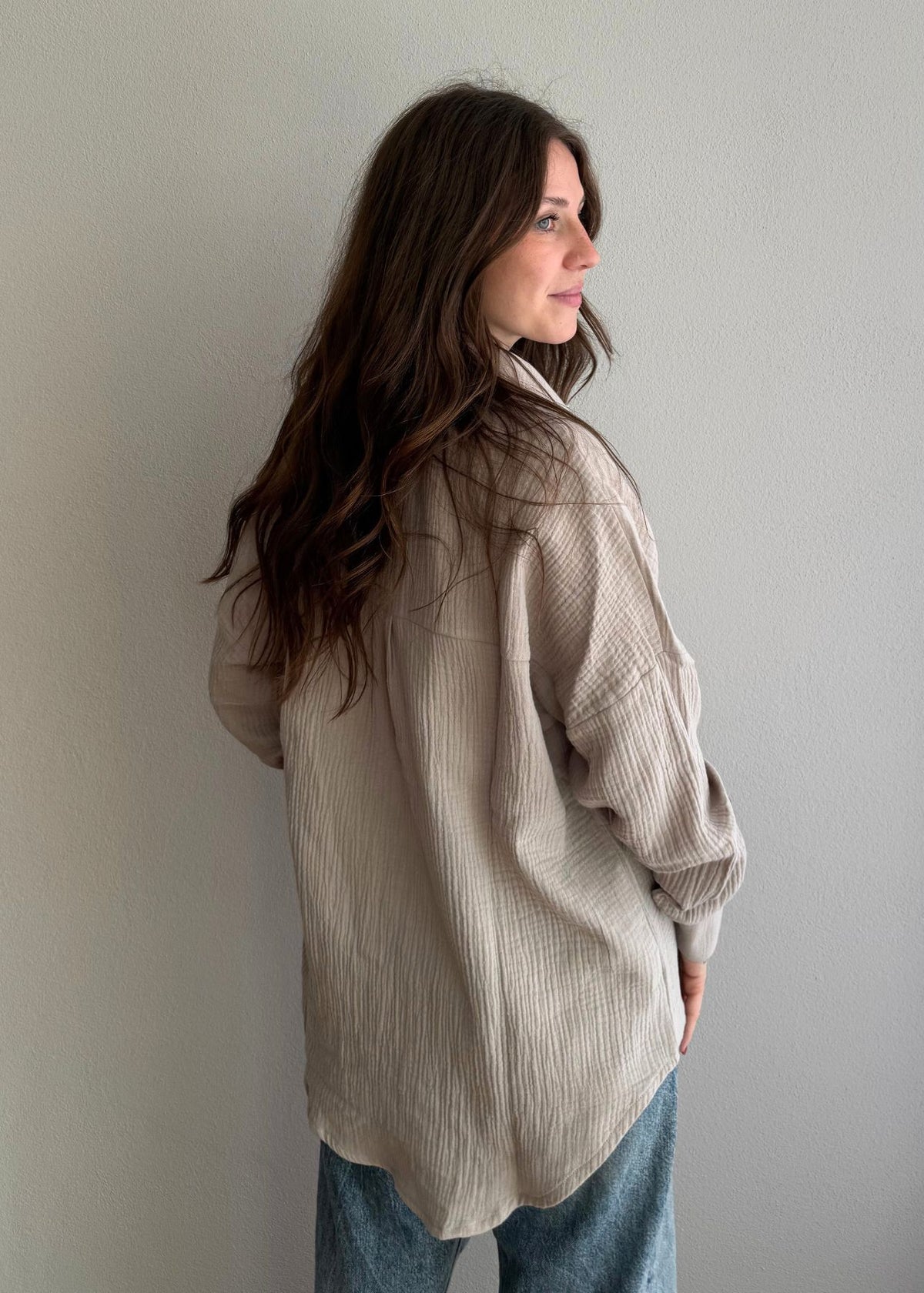 Musselin-Bluse MAJA stein