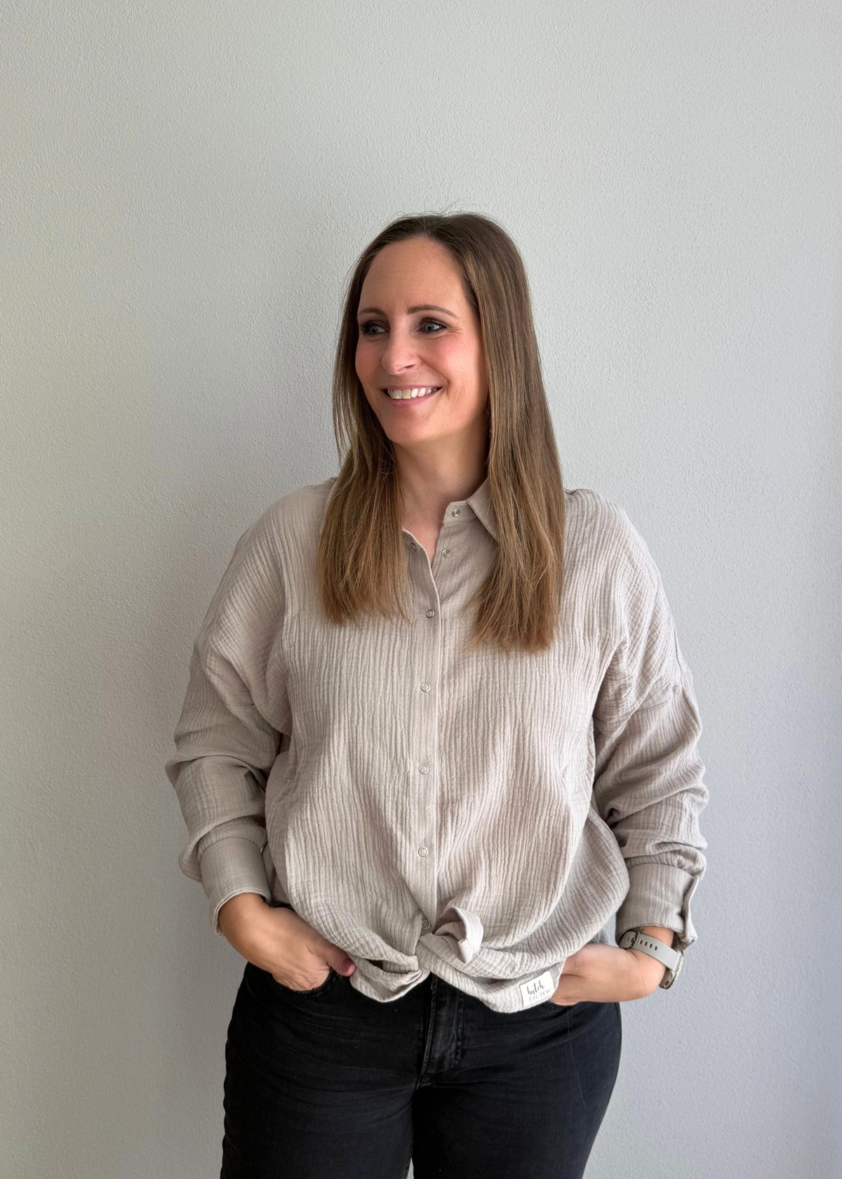 Musselin-Bluse MAJA stein