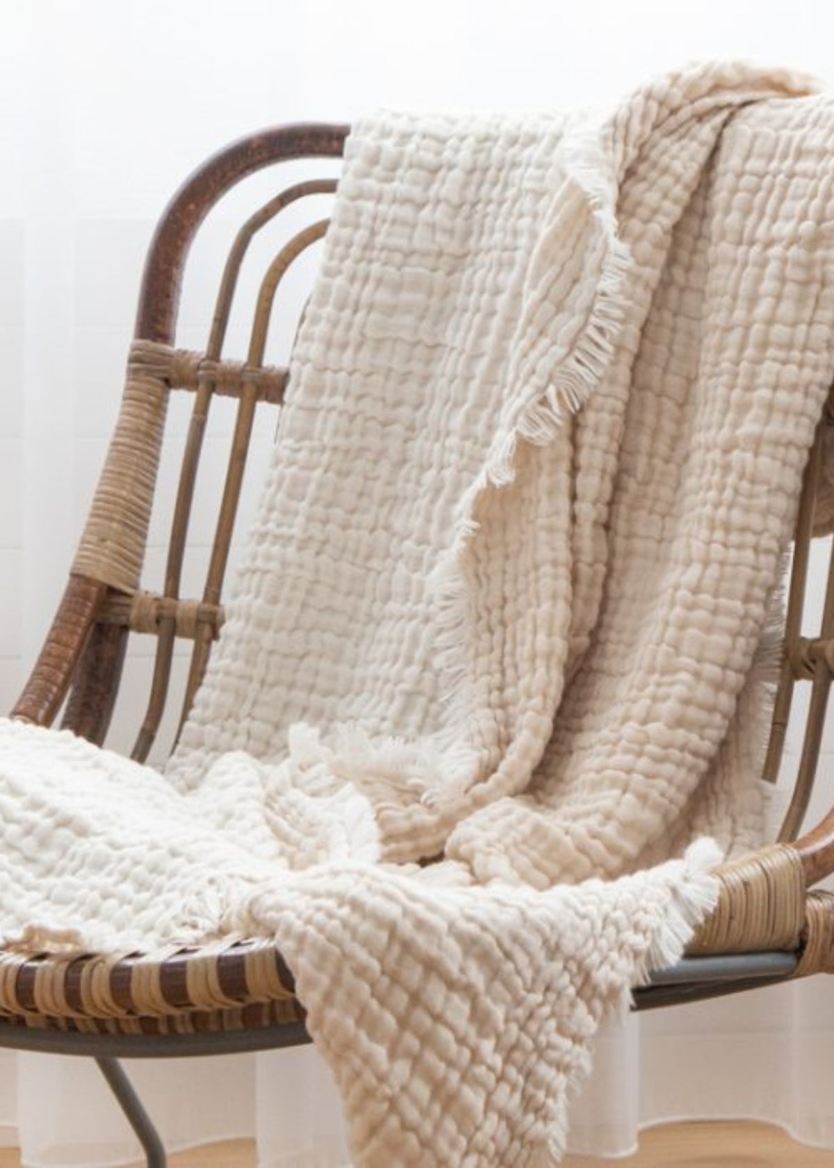 Couverture en mousseline EMIL beige