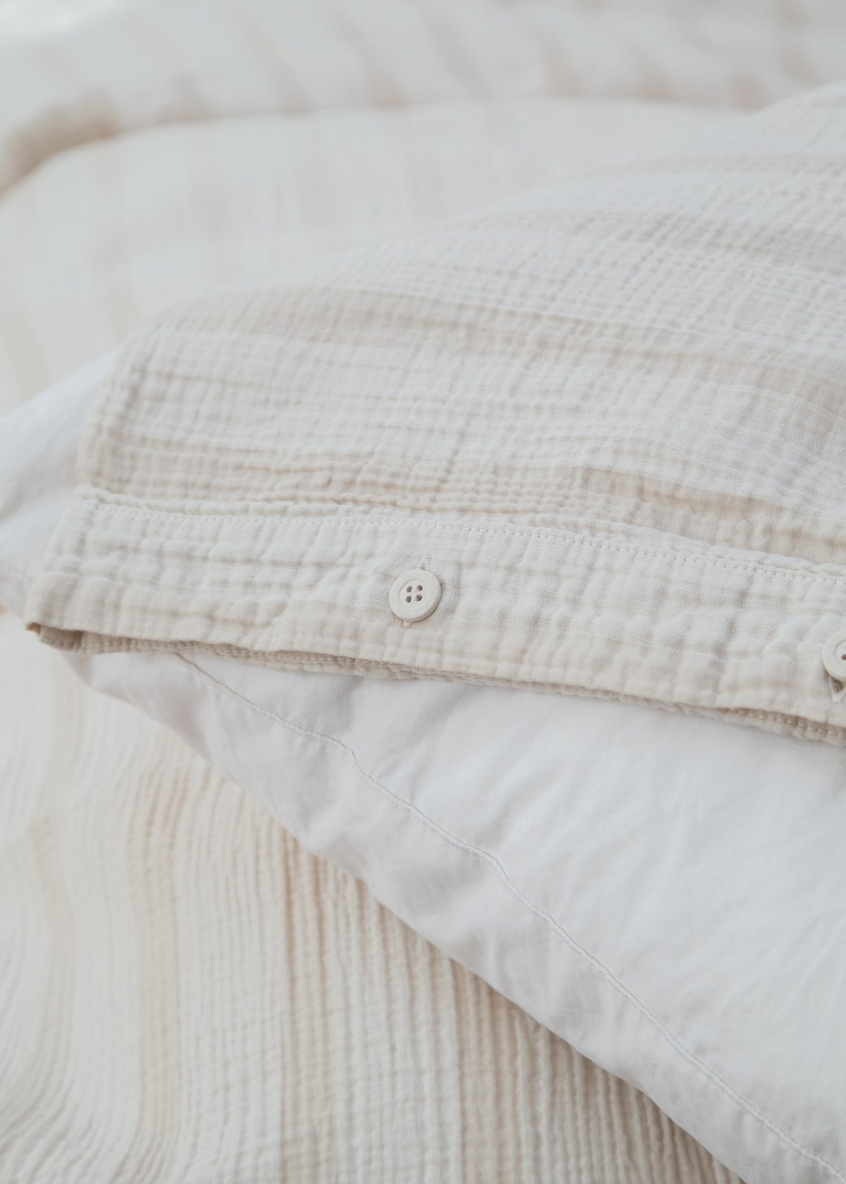 Copripiumino in mussola FINA beige
