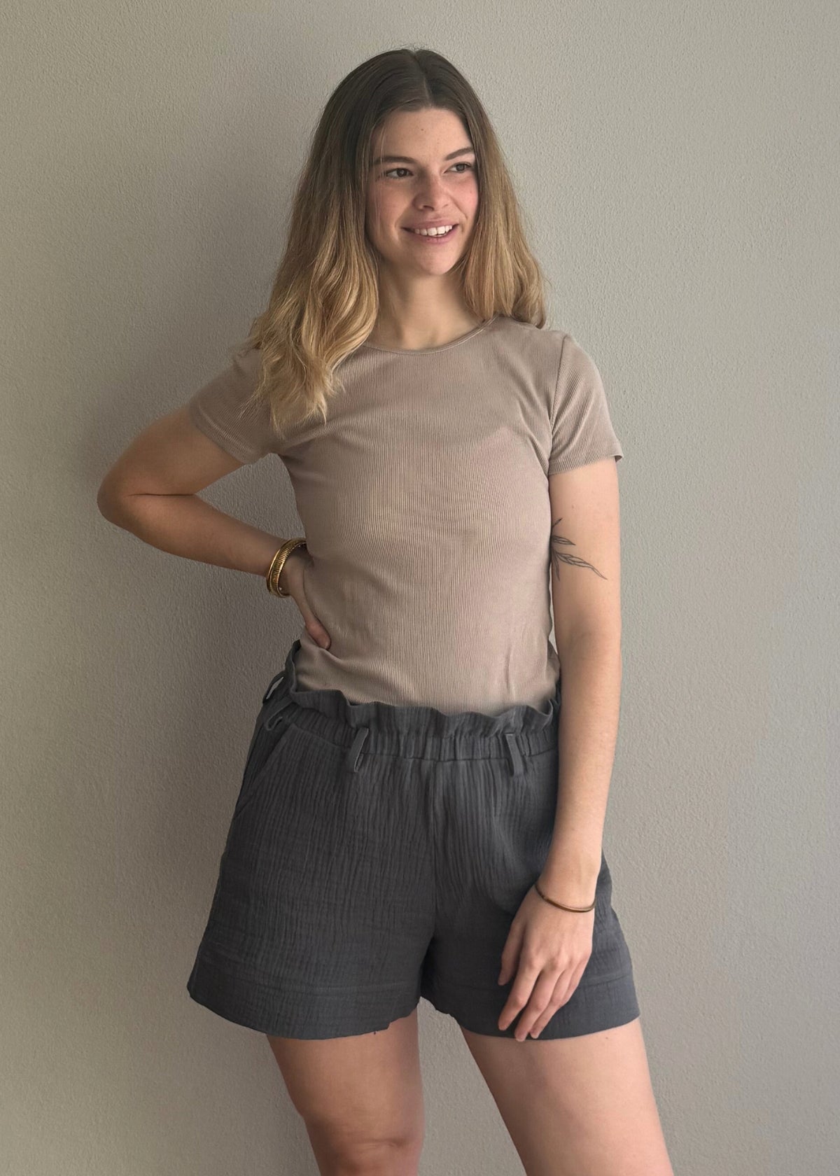 Musselin-Shorts XENIA anthrazit