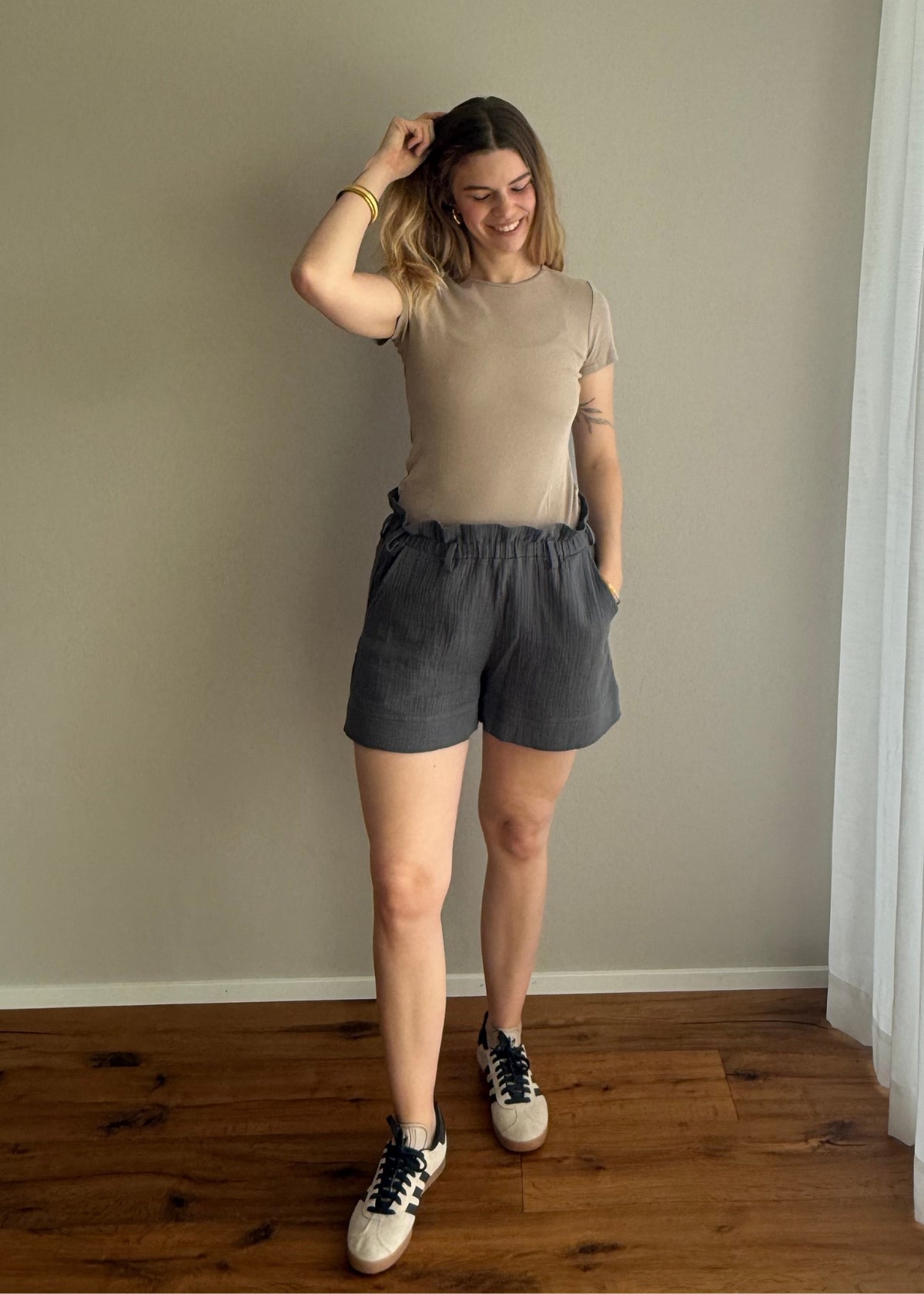 Musselin-Shorts XENIA anthrazit