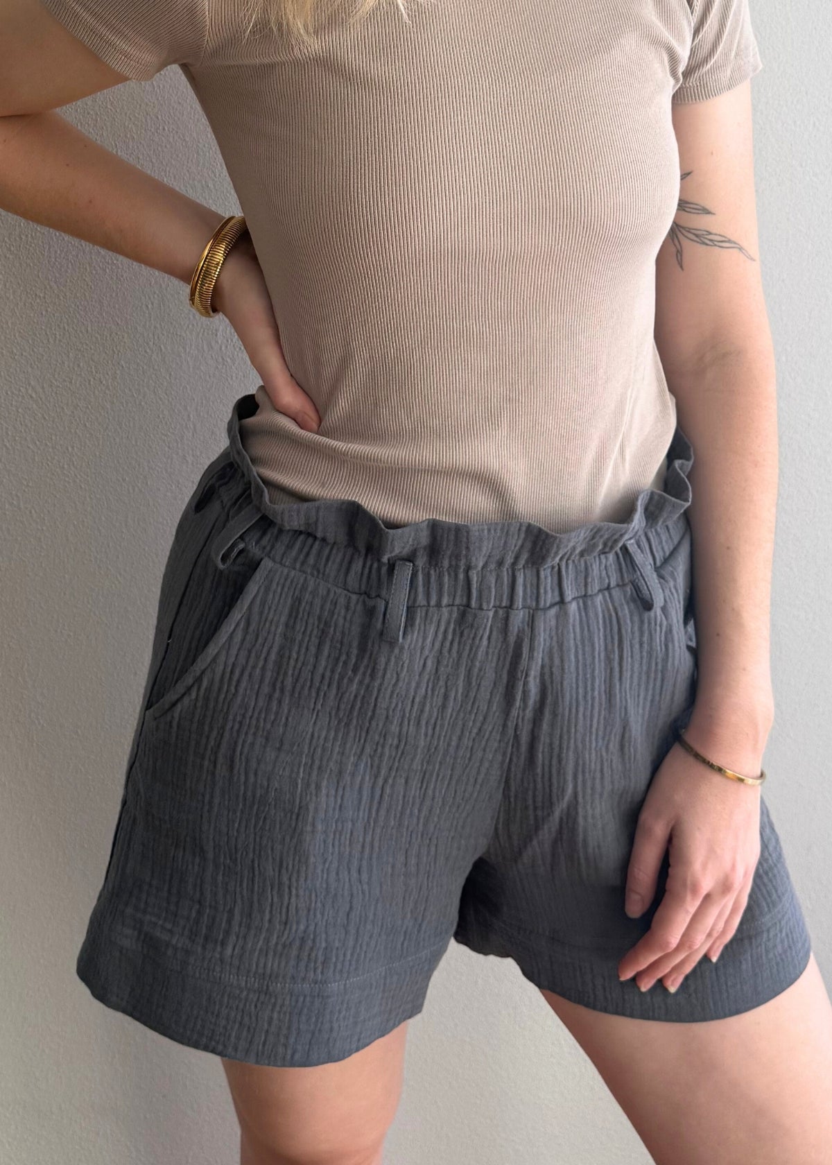 Musselin-Shorts XENIA anthrazit