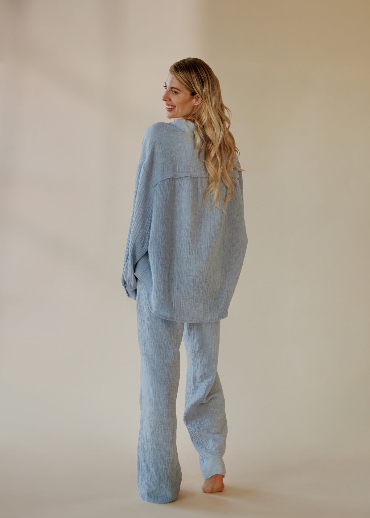 Muslin blouse MOANA sky melange