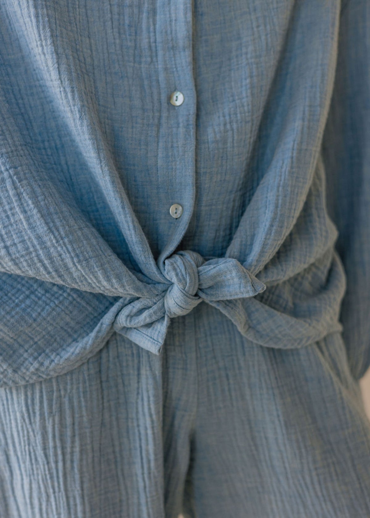Musselin-Bluse MOANA sky melange