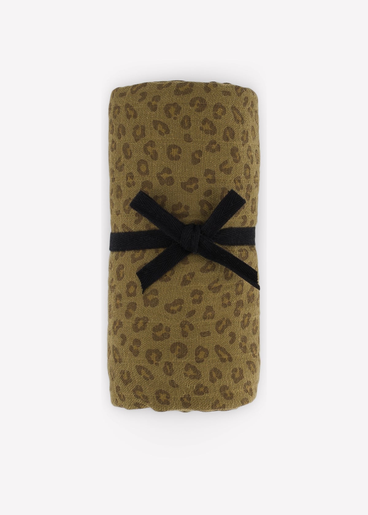 Serviette de plage en mousseline LOUISA mini léopard olive
