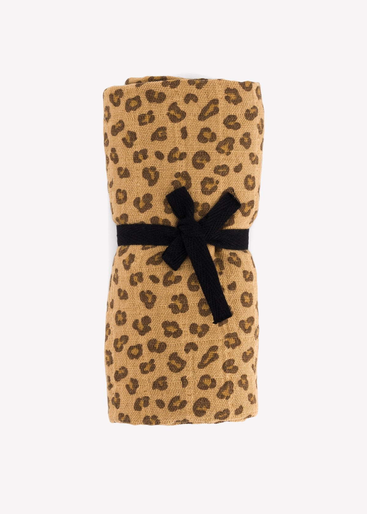 Drap de plage en mousseline LOUISA mini leopard coffee