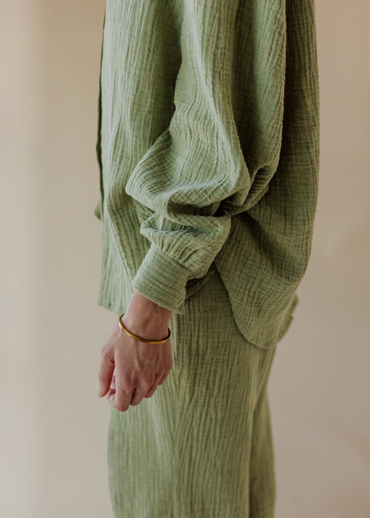 Muslin blouse MOANA sage melange