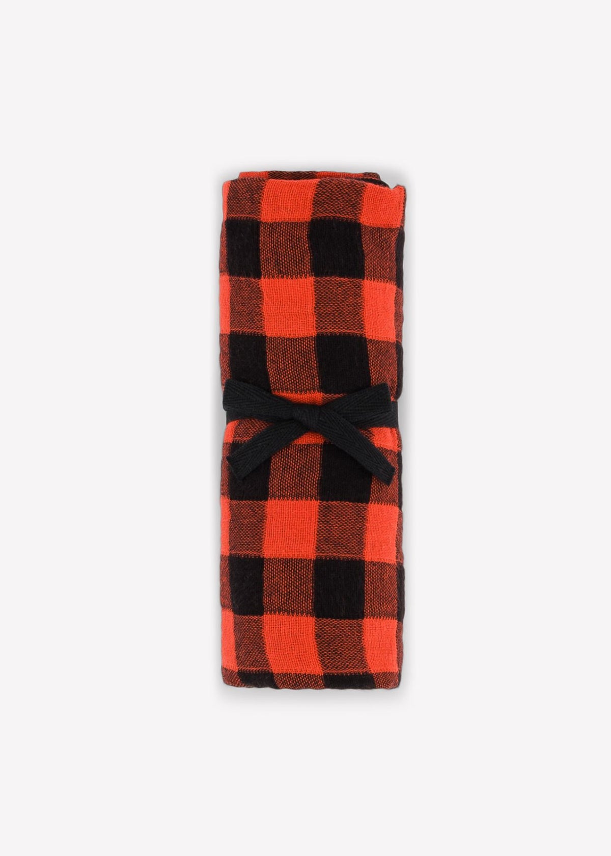 BIANCA Vichy Black/Red Muslin Scarf