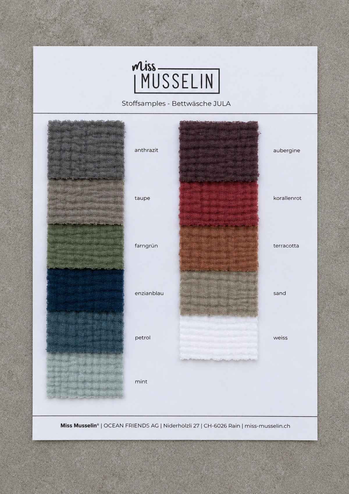 Muslin Fabric Sample Set 2