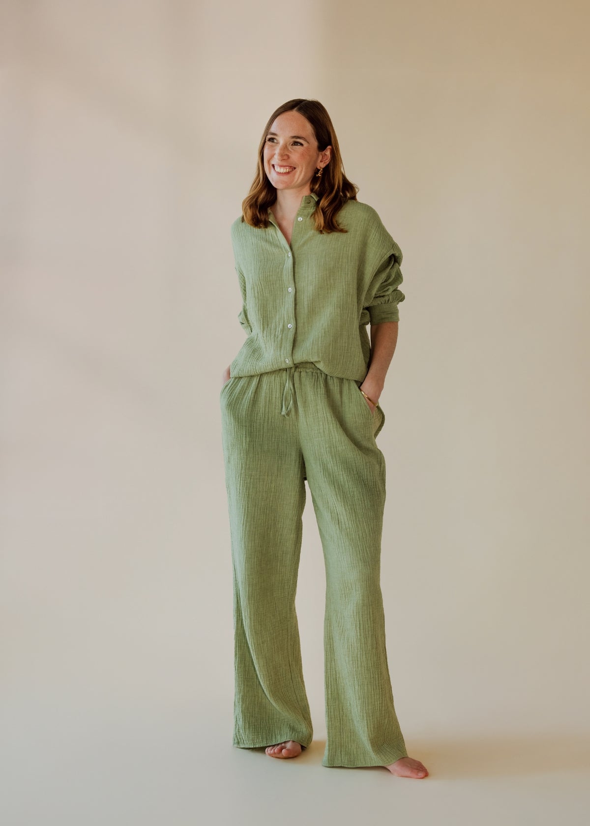 Muslin blouse MOANA sage melange